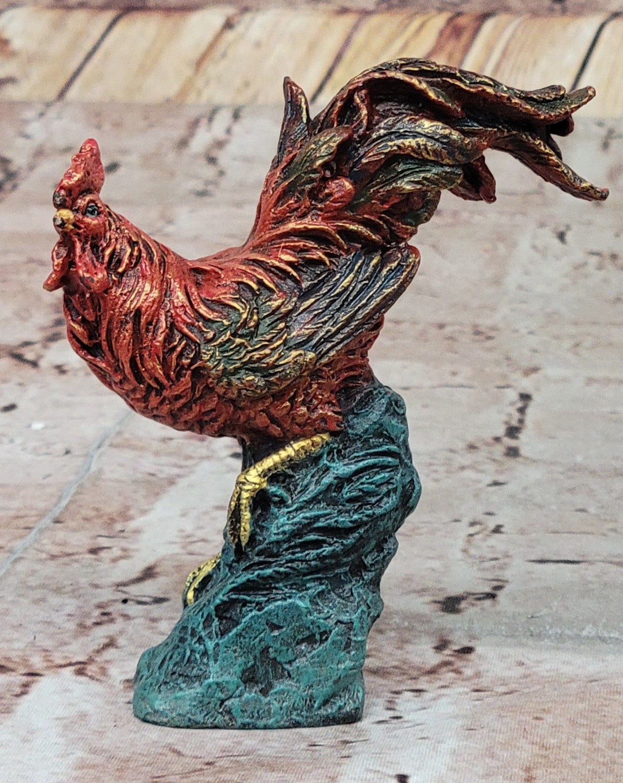 Art Deco Signed Bergman Rooster Farm/Home Decoration Bronze Sculpture Art