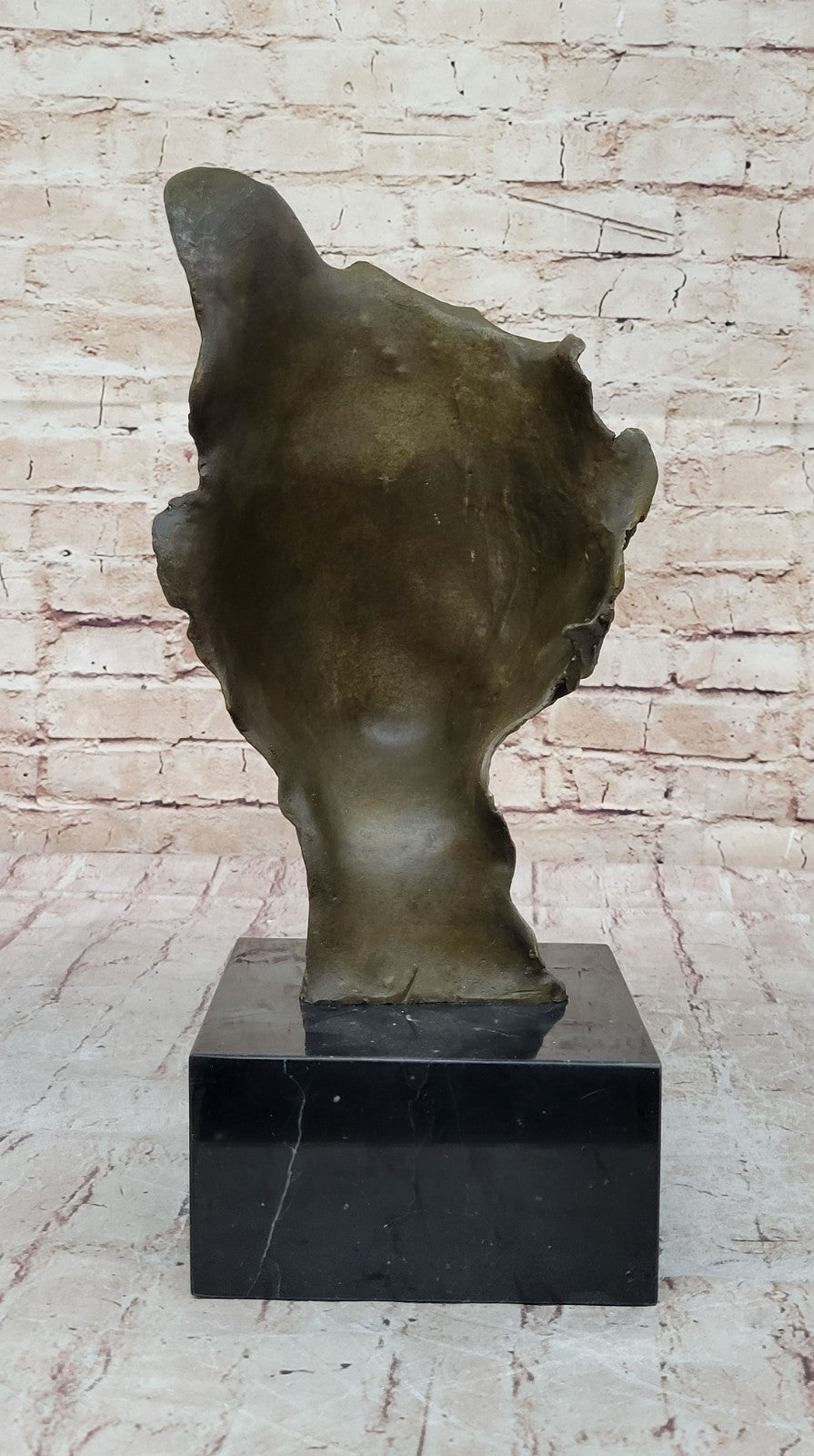 Hot Cast Dali Face Bronze Sculpture Marble Figurine Home Office Decoration 