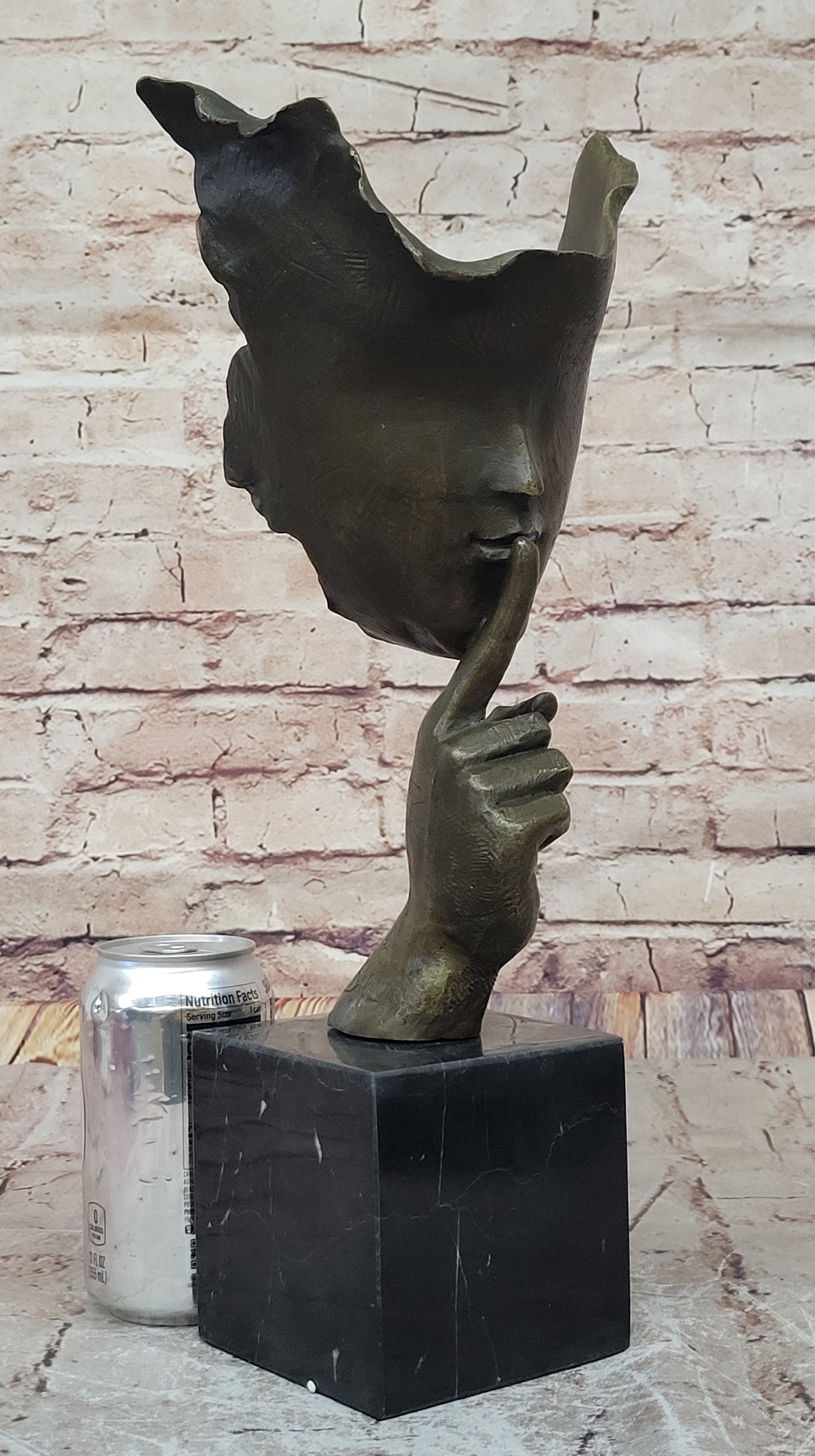 Hot Cast Dali Face Bronze Sculpture Marble Figurine Home Office Decoration Sale