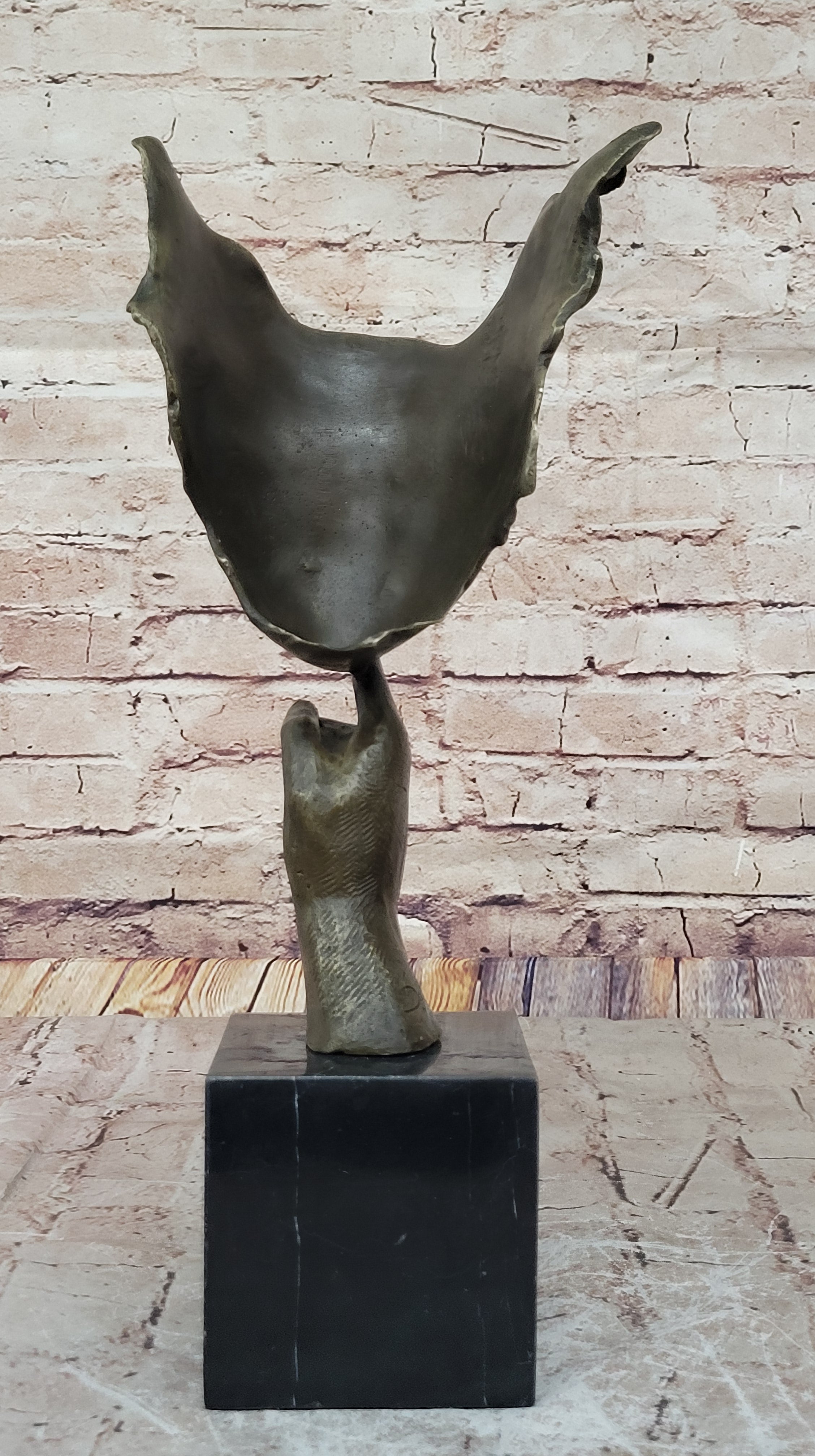 Hot Cast Dali Face Bronze Sculpture Marble Figurine Home Office Decoration Sale