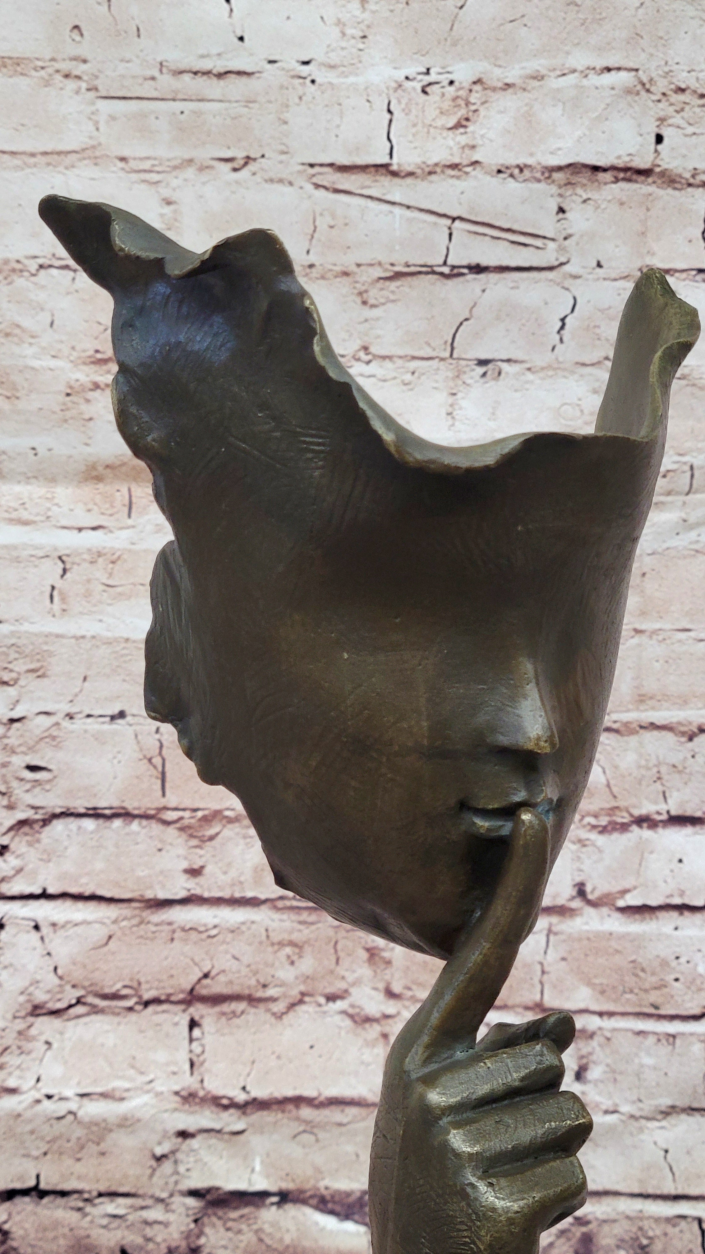 Hot Cast Dali Face Bronze Sculpture Marble Figurine Home Office Decoration Sale