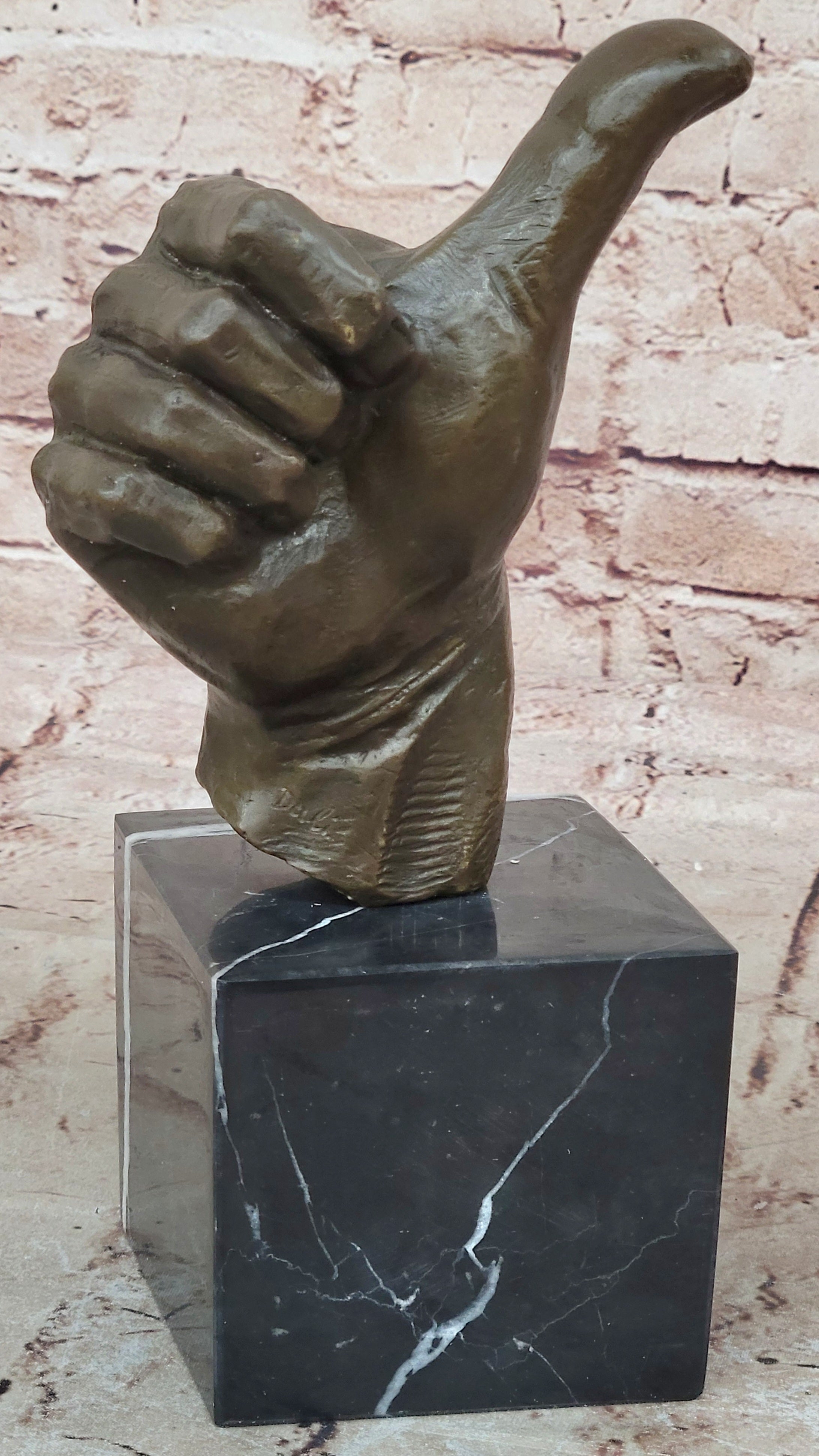 Thumbs Up Industrial Loft Decorative Brass Hand Sculpture Home Office Décor