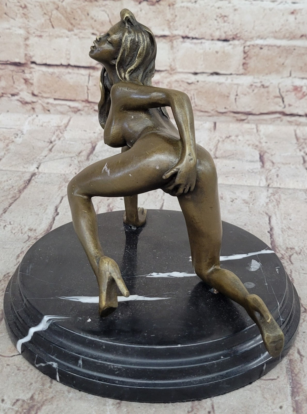 Signed Erotic Girl HotCast Nude Solid Bronze Collector Edition Statue Sculpture 