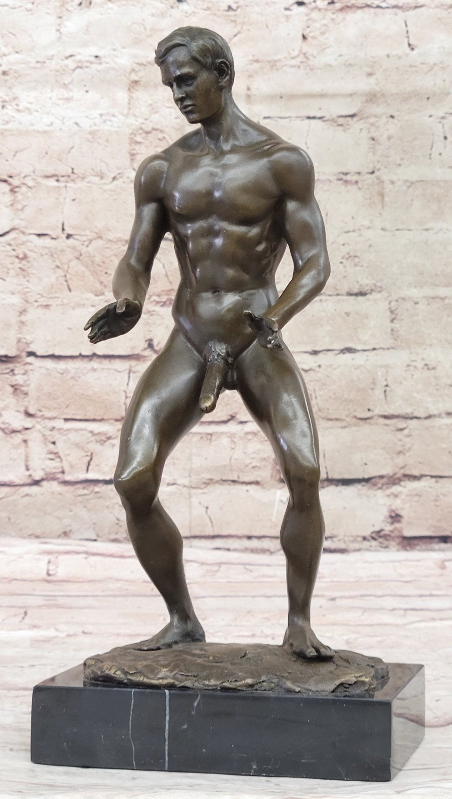 Nude Bronze Sculpture Original Artwork  Love You This Much Gay Figurine Figure