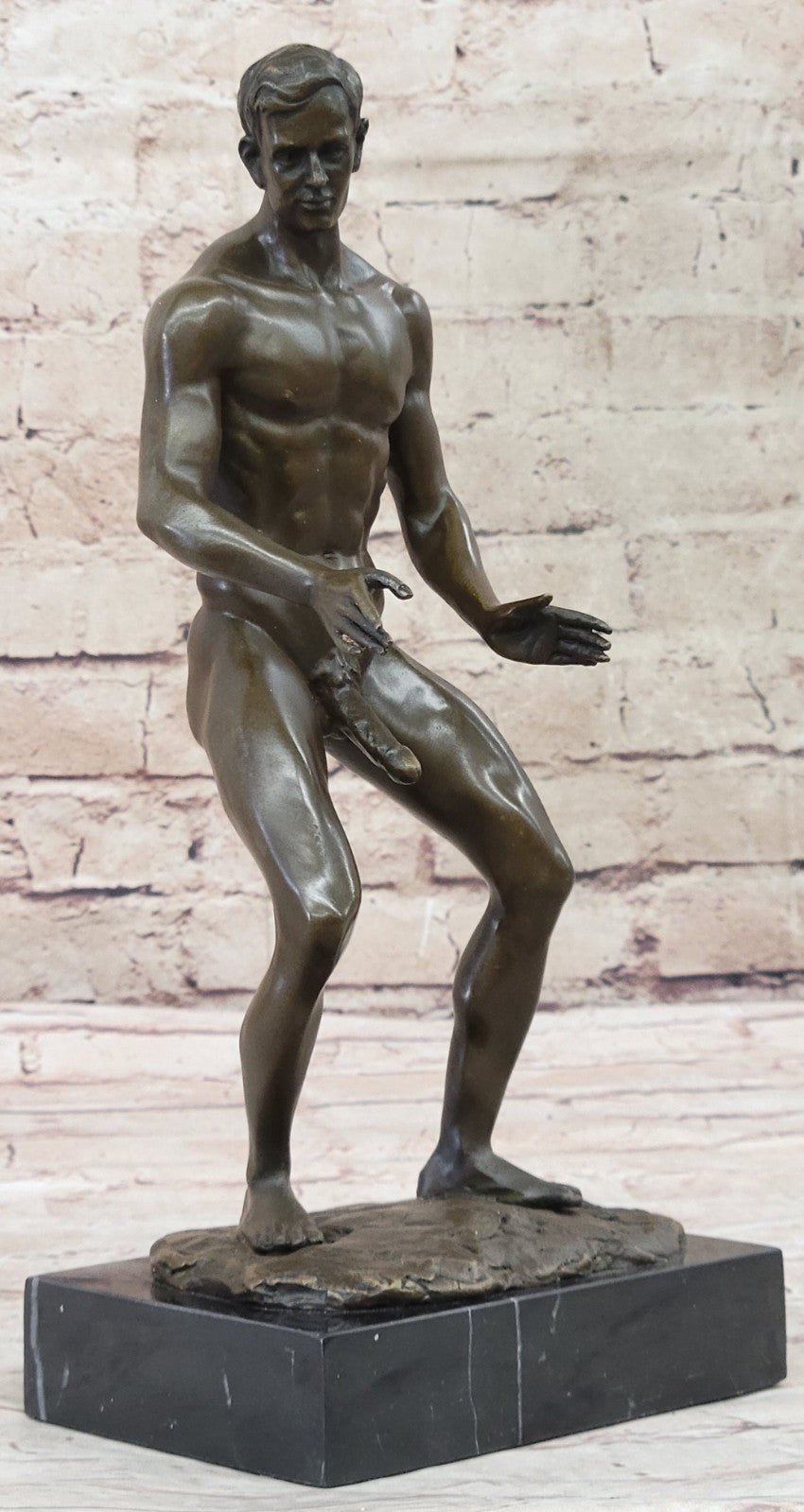 Nude Bronze Sculpture Original Artwork  Love You This Much Gay Figurine Figure