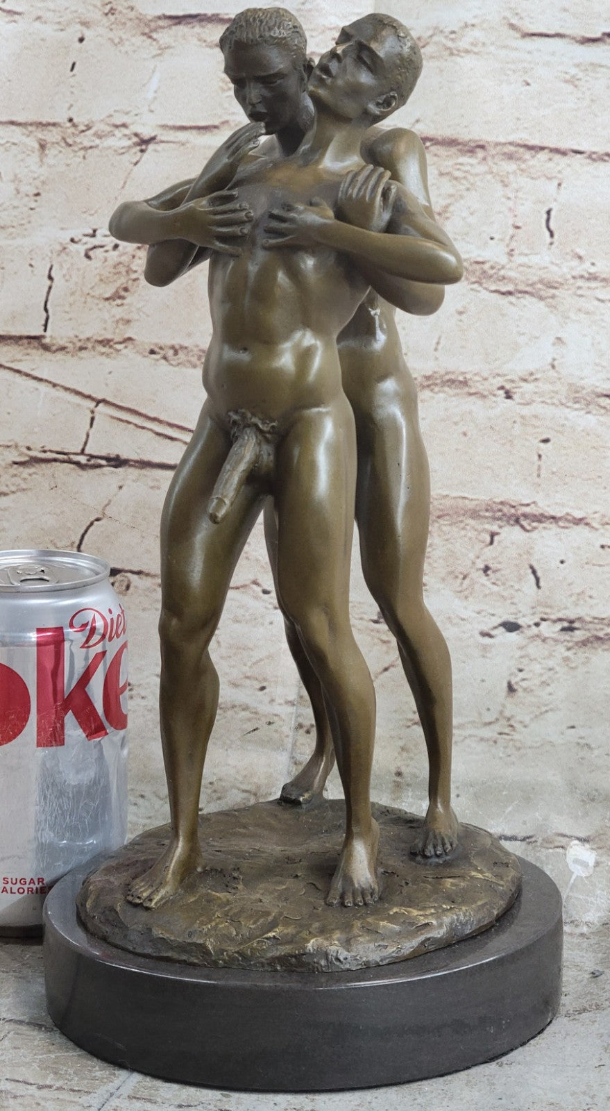 Bronze Sculpture Signed Original by Mavchi Called Loving Care Home Office Nude