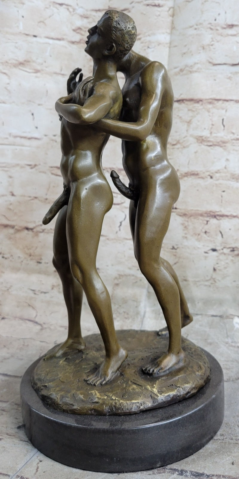 Bronze Sculpture Signed Original by Mavchi Called Loving Care Home Office Nude