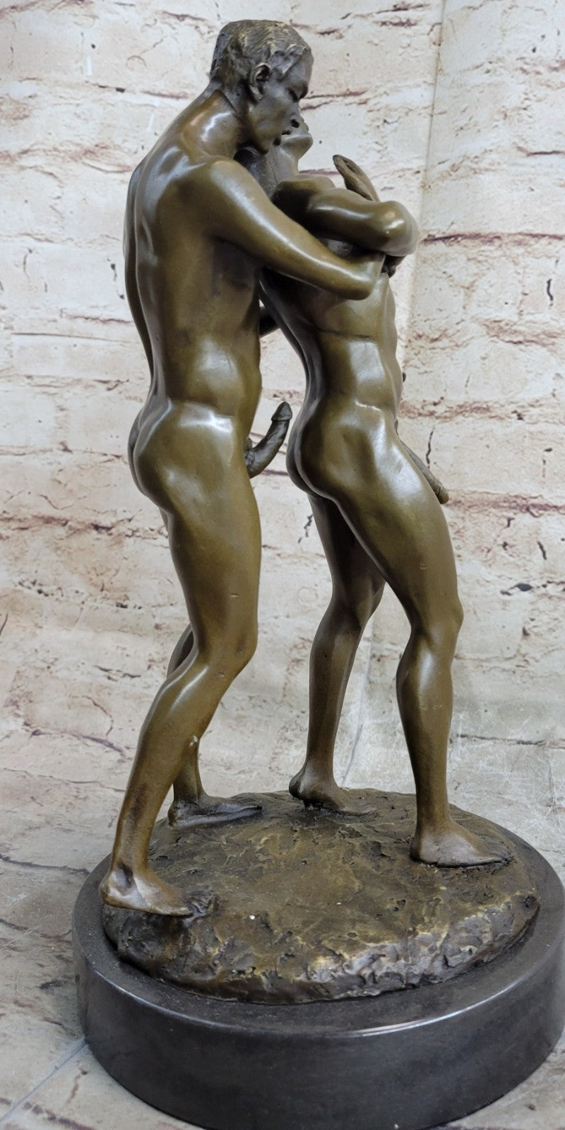 Bronze Sculpture Signed Original by Mavchi Called Loving Care Home Office Nude