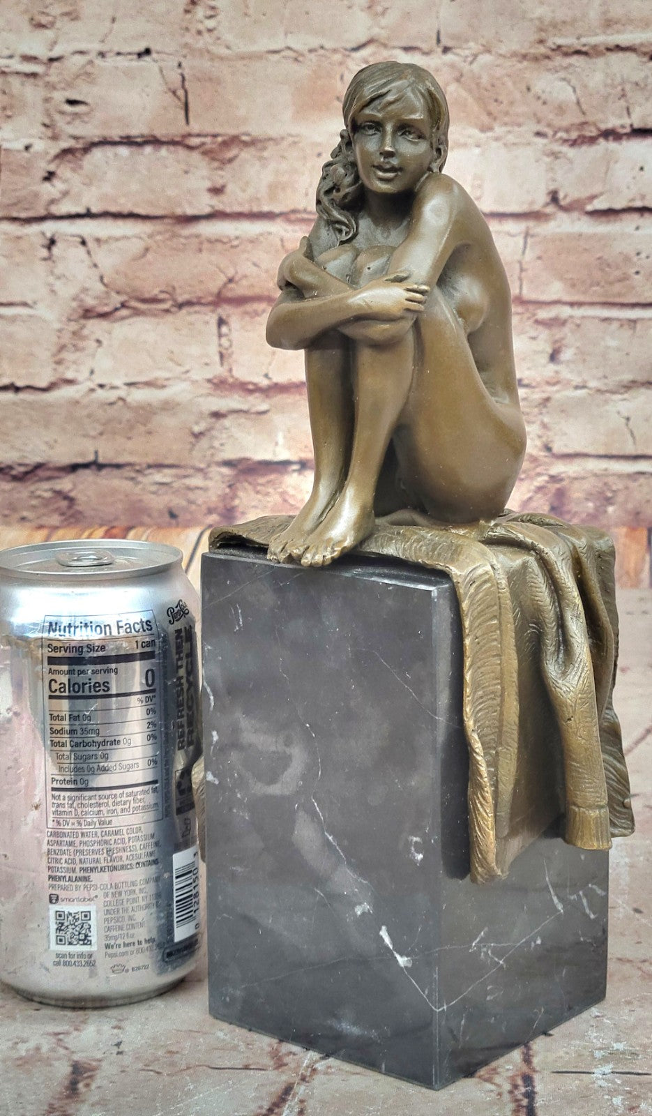 Handcrafted Detaile Nude Lady/Girl/Woman/Female Shy Girl Bronze Sculpture Statue