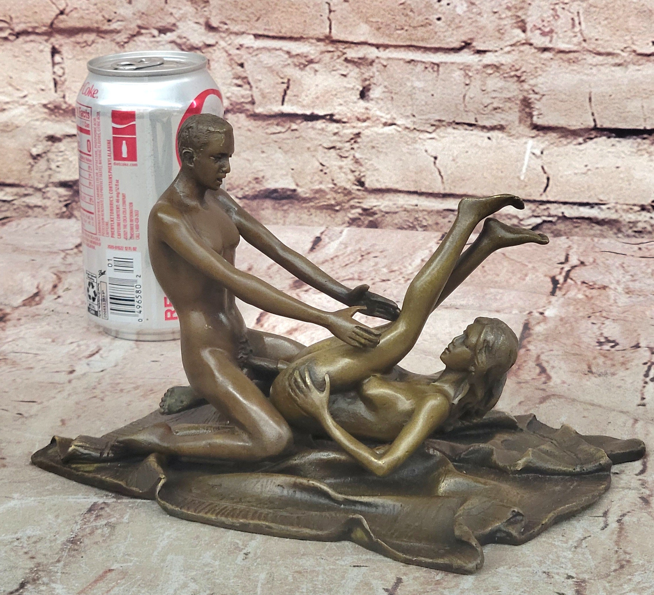 100% Genuine Bronze Couple Working Out on Flying Carpet Masterpiece Figurine Sale