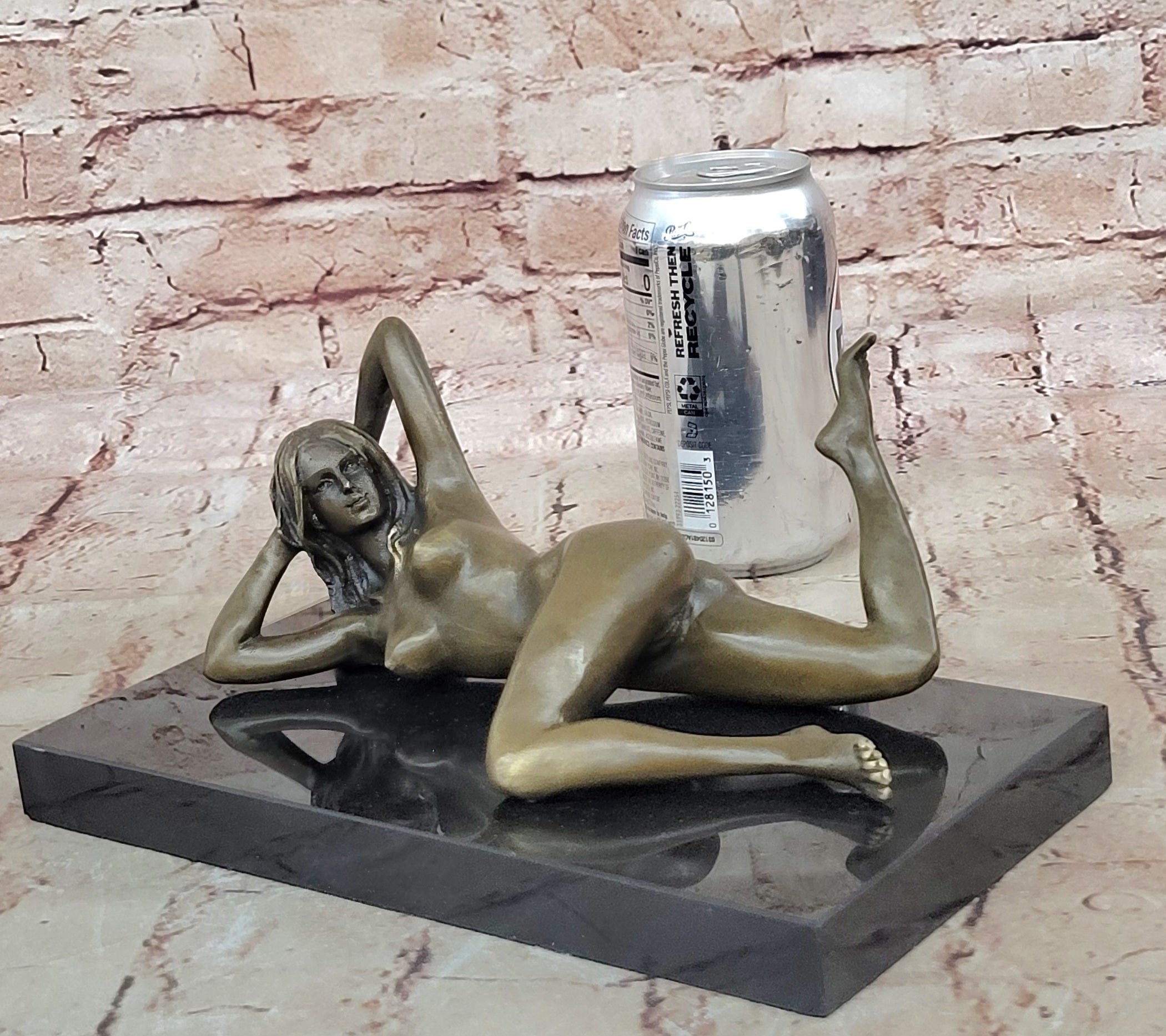 Nude Temptress Crawls Bronze Sculpture Statue Hot Cast Figurine Figure Erotic