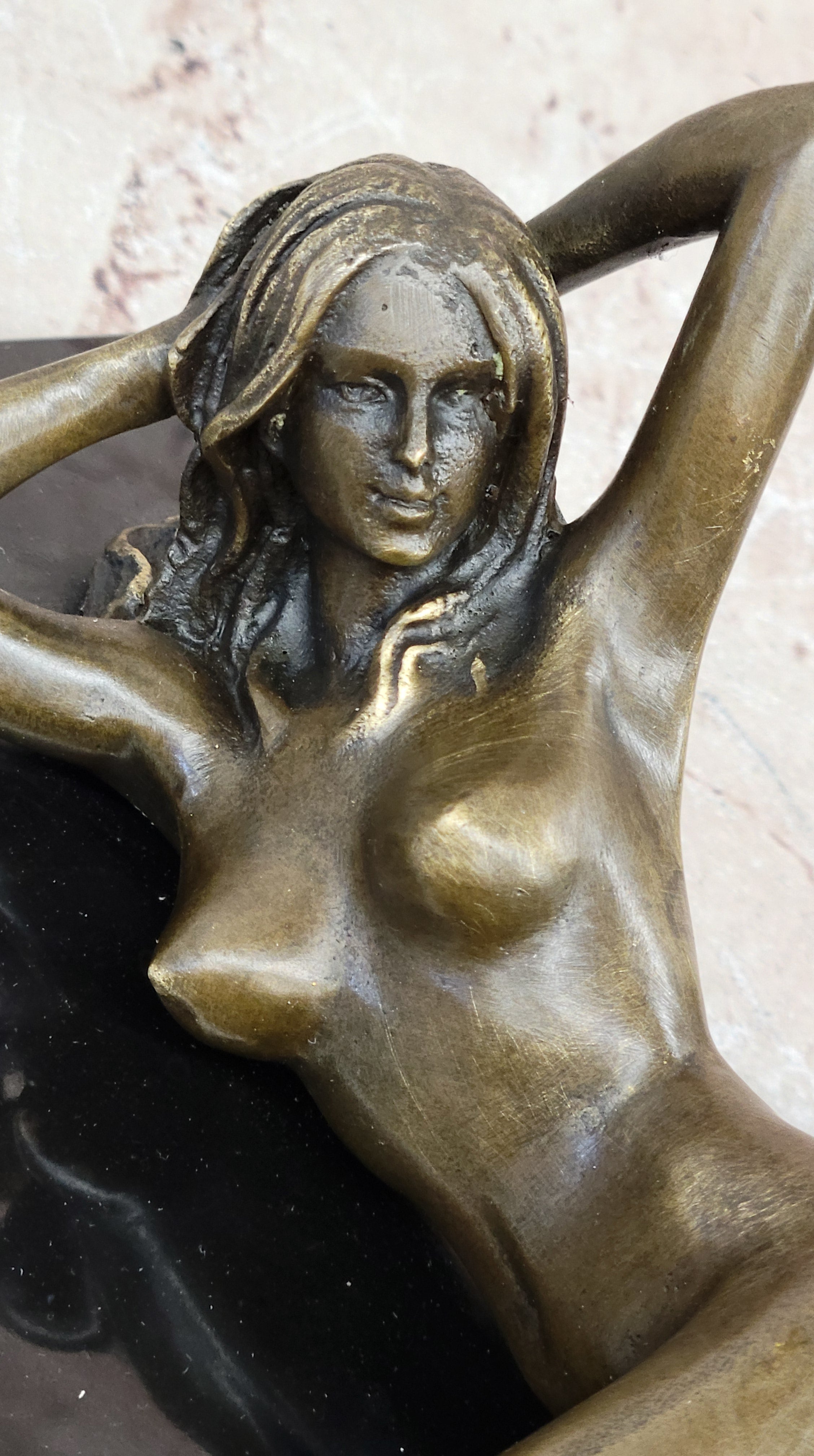 Nude Temptress Crawls Bronze Sculpture Statue Hot Cast Figurine Figure Erotic