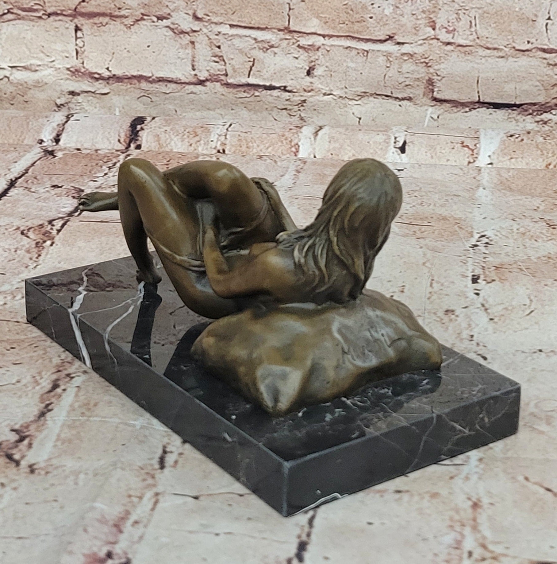 BRONZE NUDE WOMAN Girl Model Erotic sculpture CLOSEOUT ART statue Marble Figure