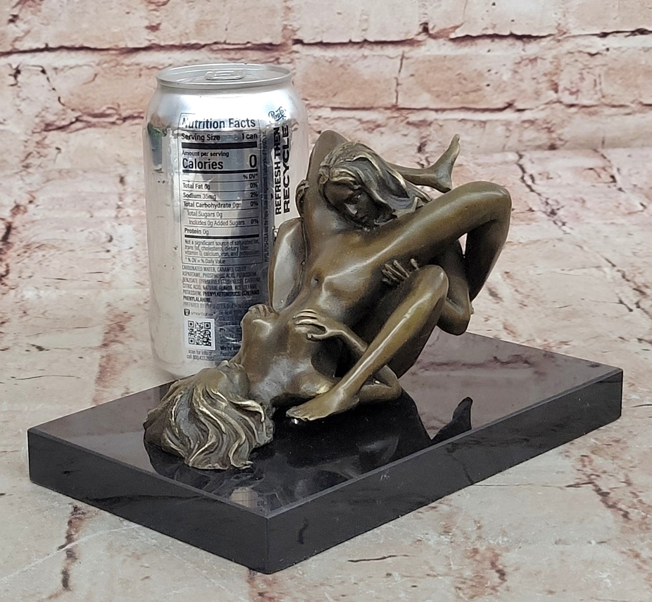 Bronze Sculpture Art Deco Modern Nude Decor Woman Erotic Metal Hand Made Artwork
