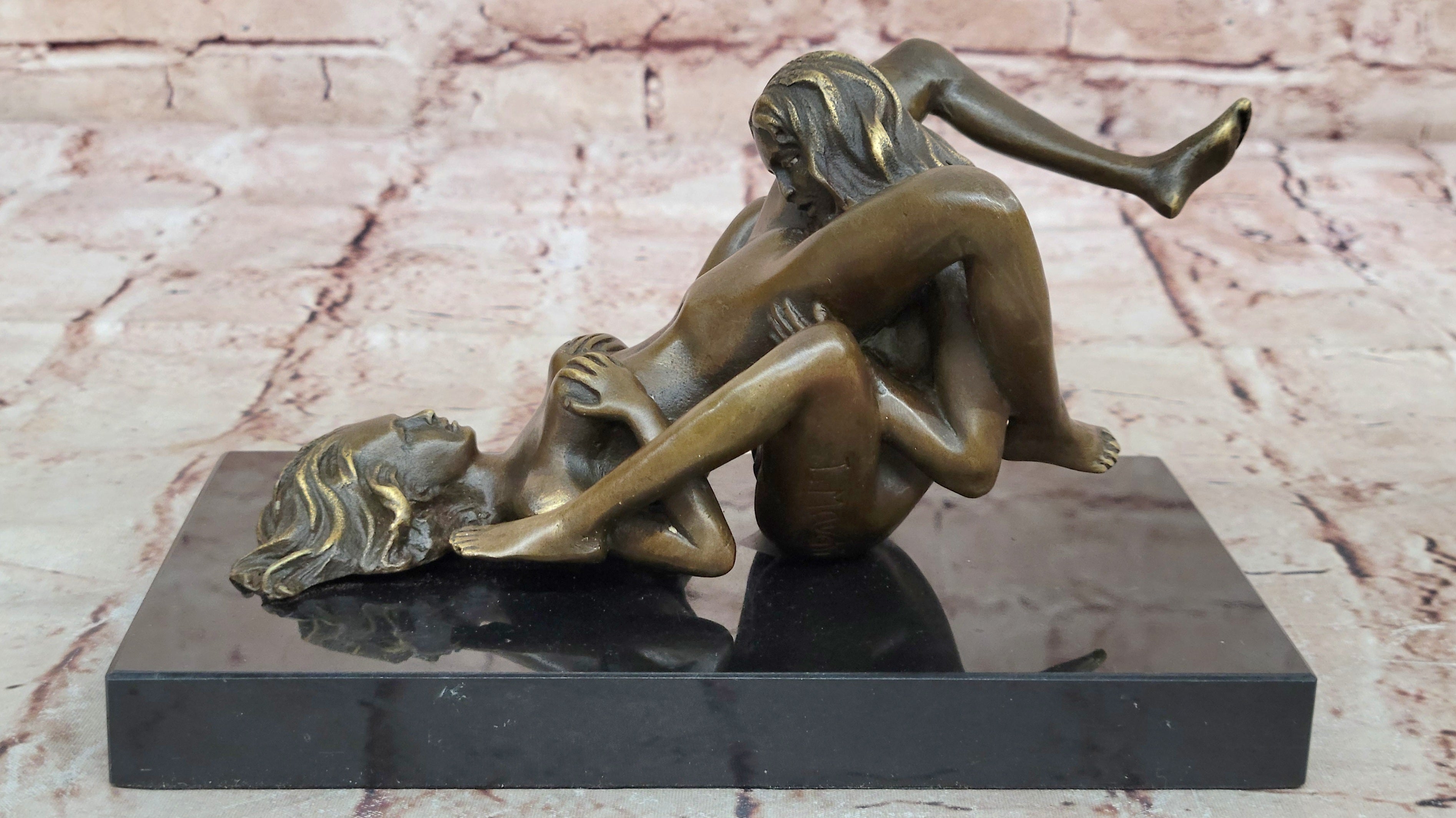 Bronze Sculpture Art Deco Modern Nude Decor Woman Erotic Metal Hand Made Artwork