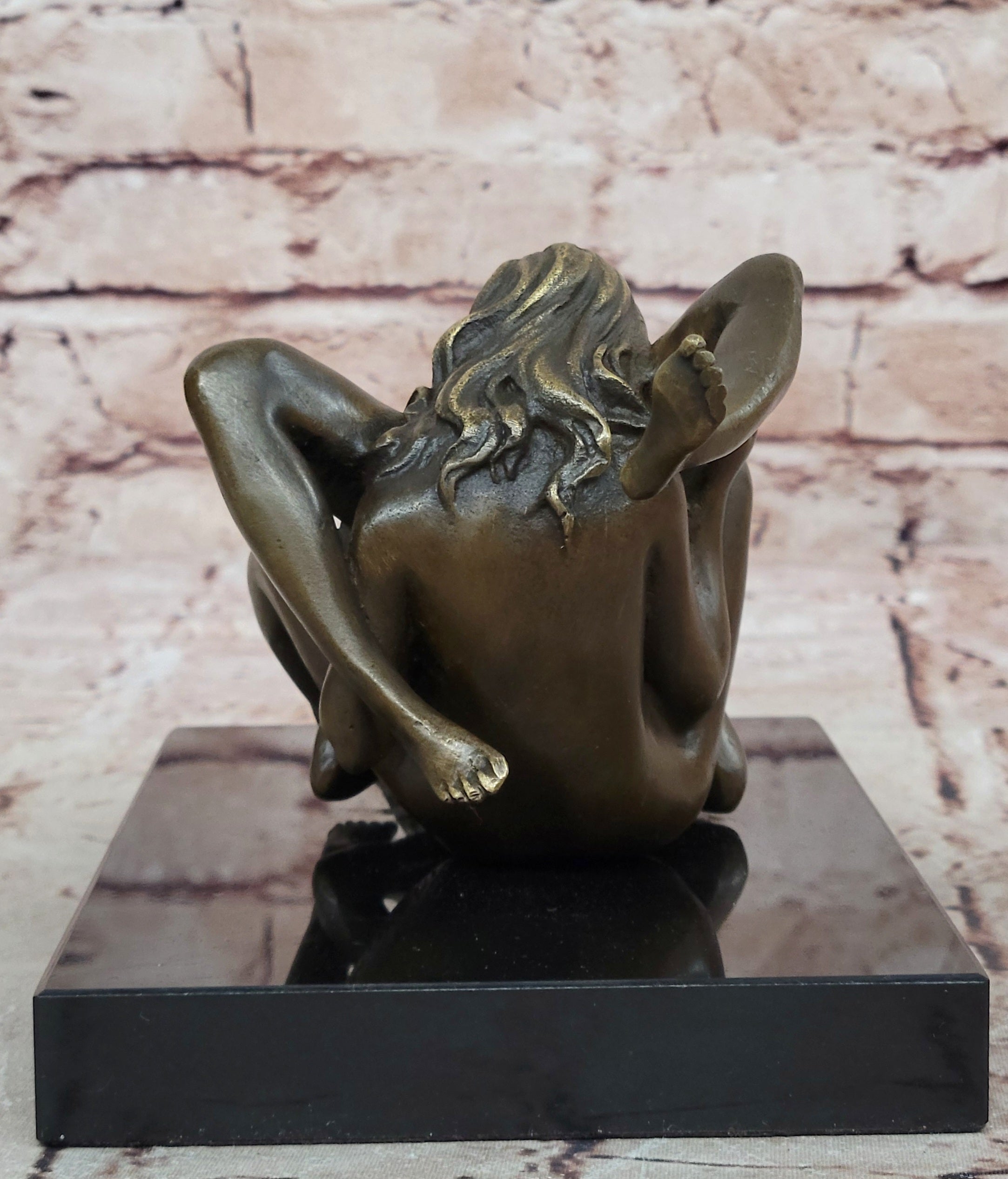 Bronze Sculpture Art Deco Modern Nude Decor Woman Erotic Metal Hand Made Artwork