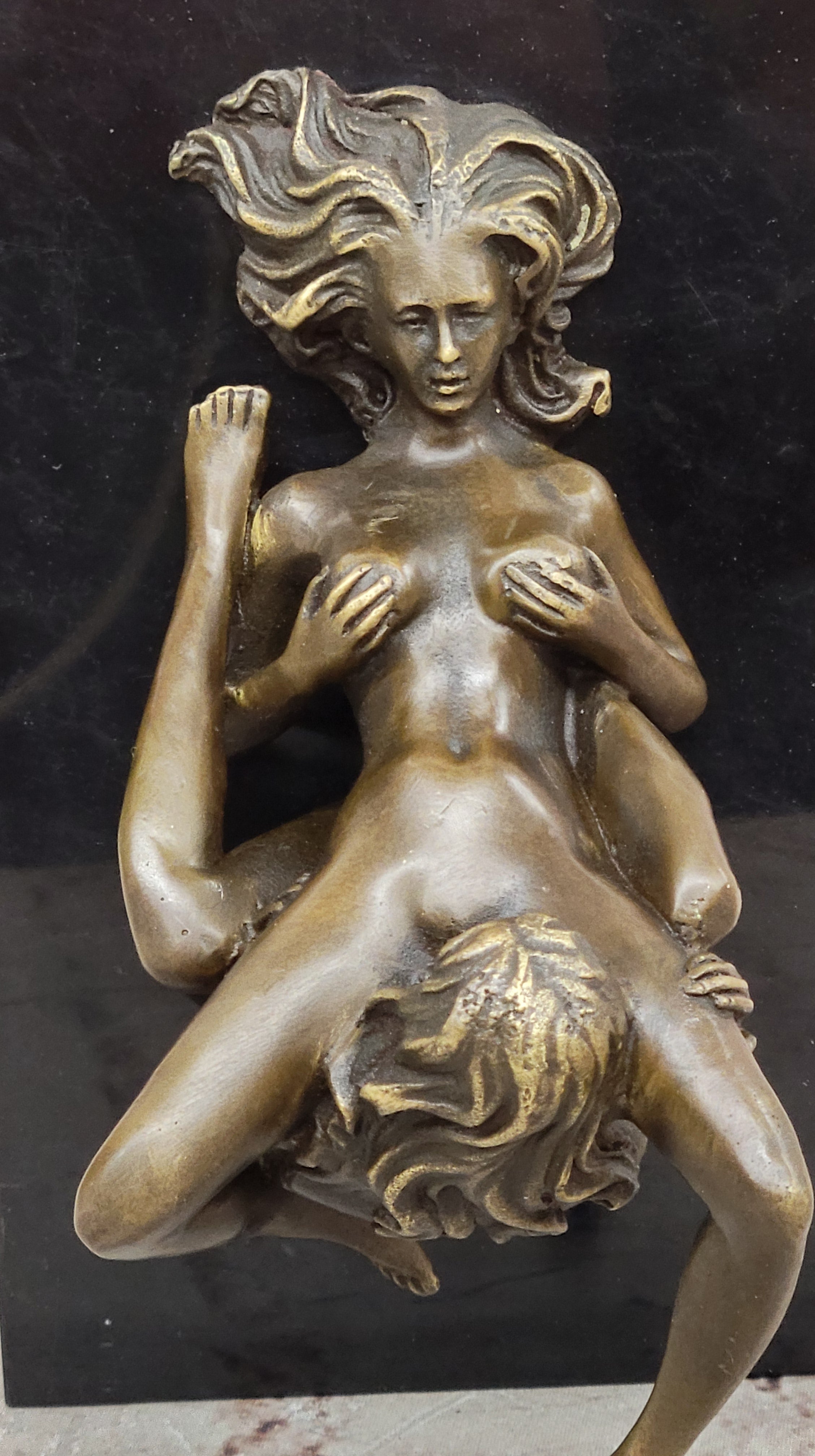 Bronze Sculpture Art Deco Modern Nude Decor Woman Erotic Metal Hand Made Artwork