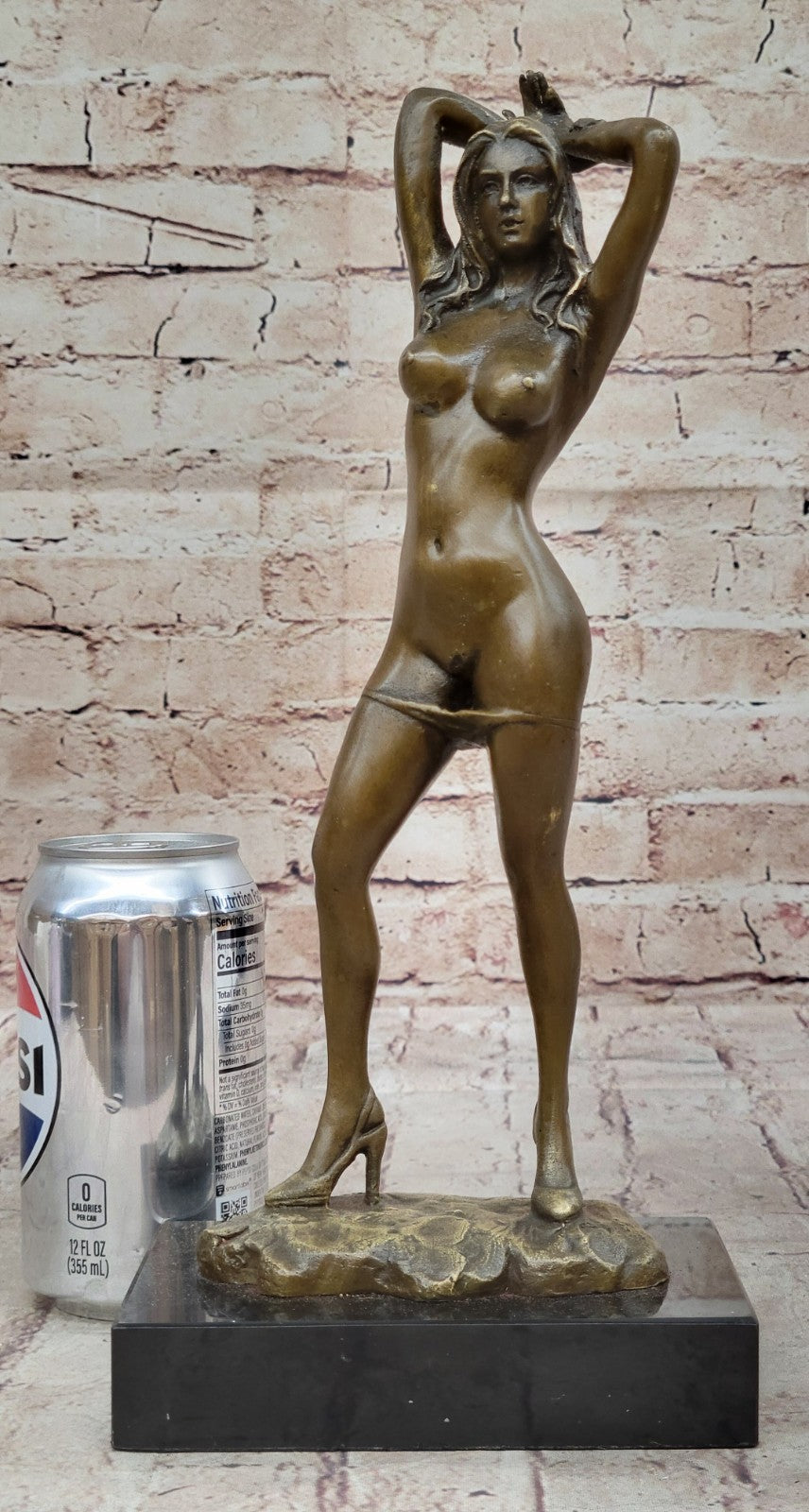 Bronze Naked Girl Statue Standing Nude Woman Sculptures Men Dorm Decor Figurine
