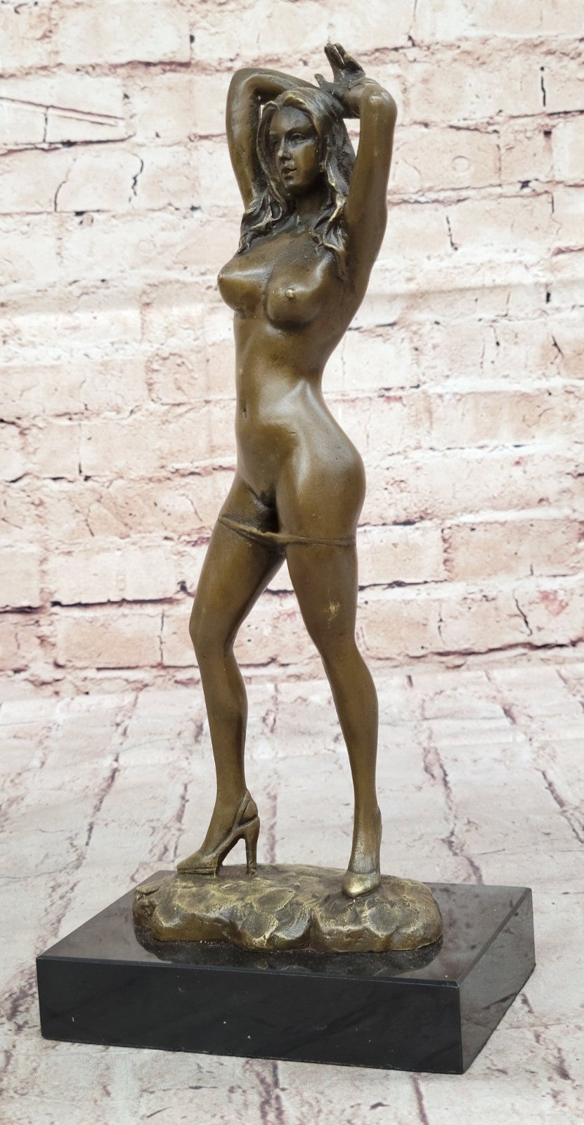 Bronze Naked Girl Statue Standing Nude Woman Sculptures Men Dorm Decor Figurine