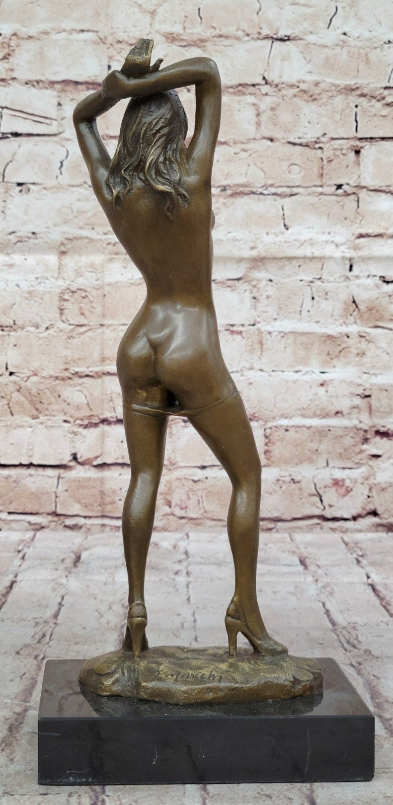Bronze Naked Girl Statue Standing Nude Woman Sculptures Men Dorm Decor Figurine