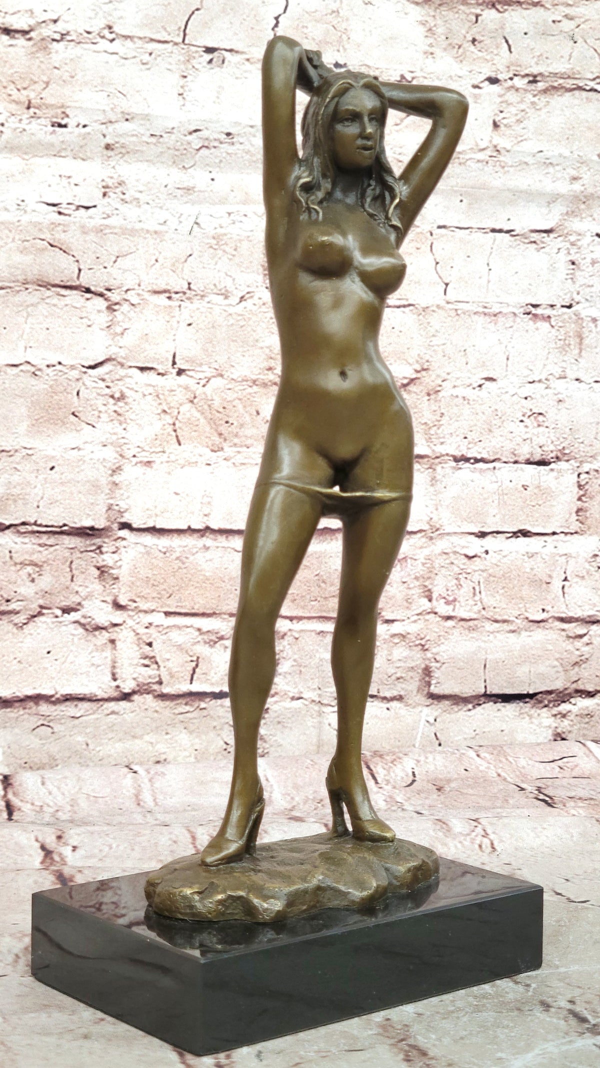 Bronze Naked Girl Statue Standing Nude Woman Sculptures Men Dorm Decor Figurine