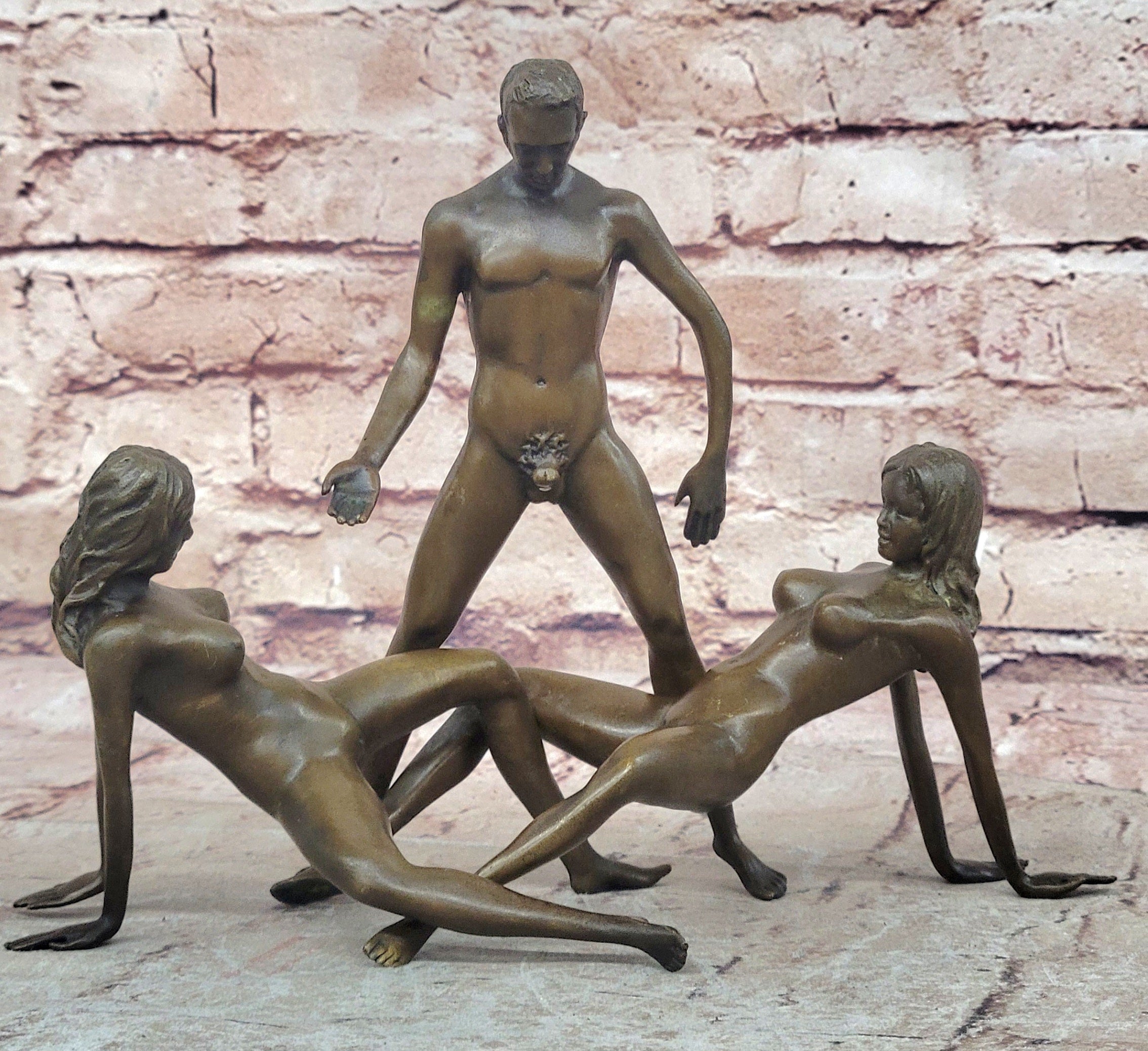 Hand Made Original Sexy Artwork 100% Real Bronze Sculpture Statue Figurine Figure
