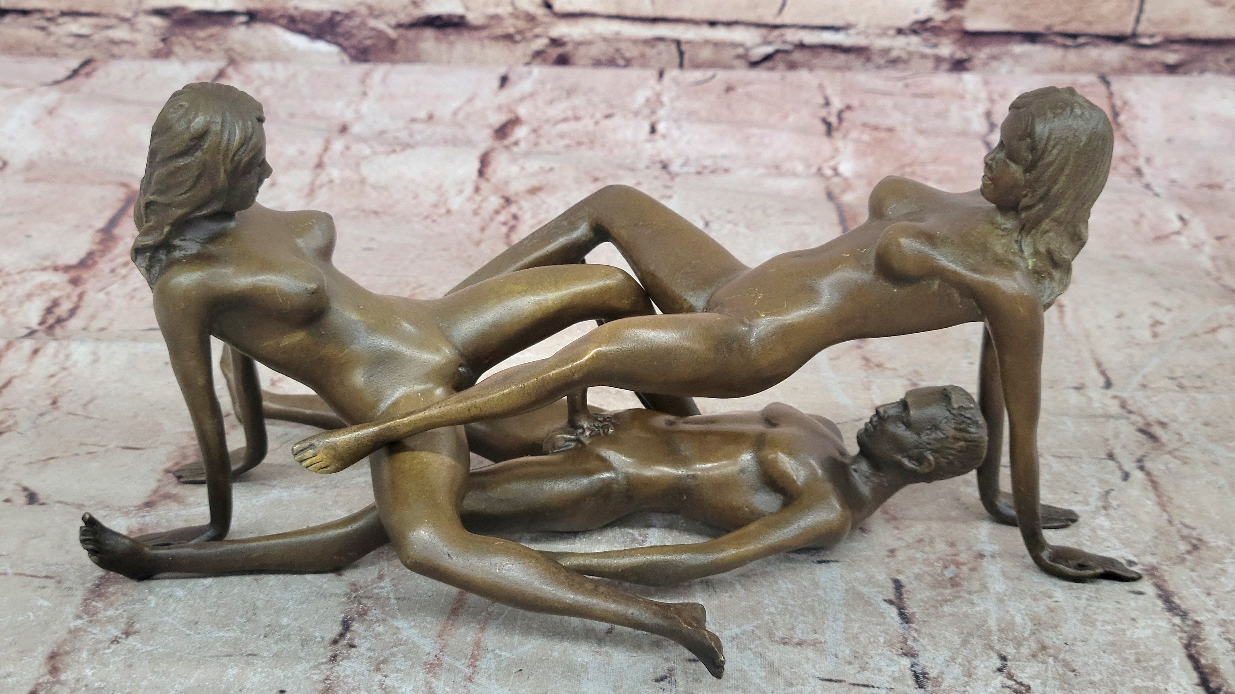 Hand Made Original Sexy Artwork 100% Real Bronze Sculpture Statue Figurine Figure