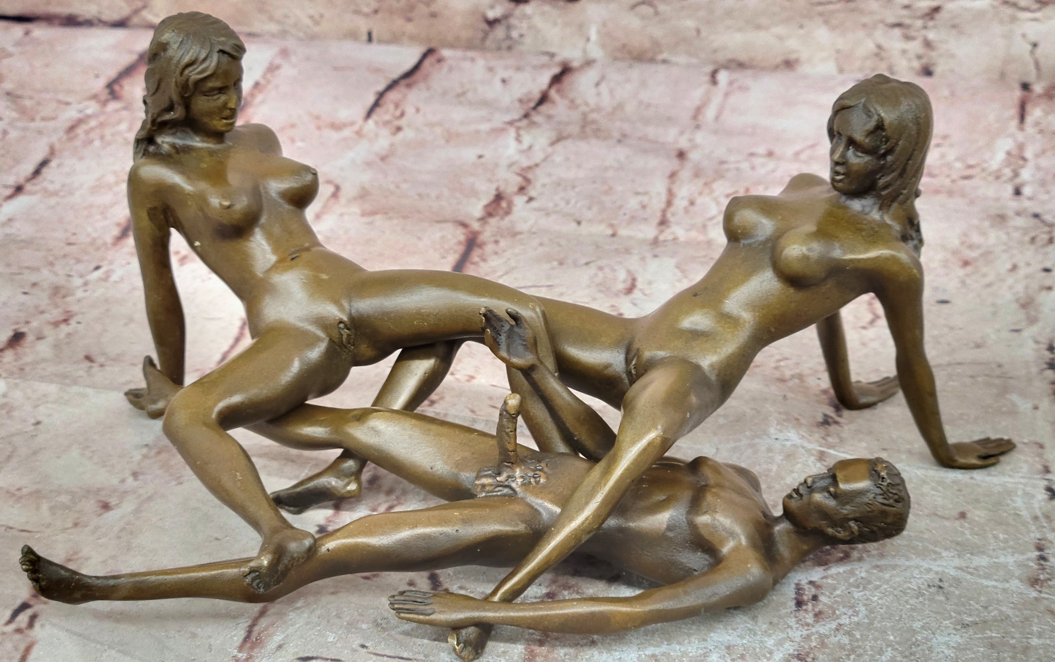 Hand Made Original Sexy Artwork 100% Real Bronze Sculpture Statue Figurine Figure