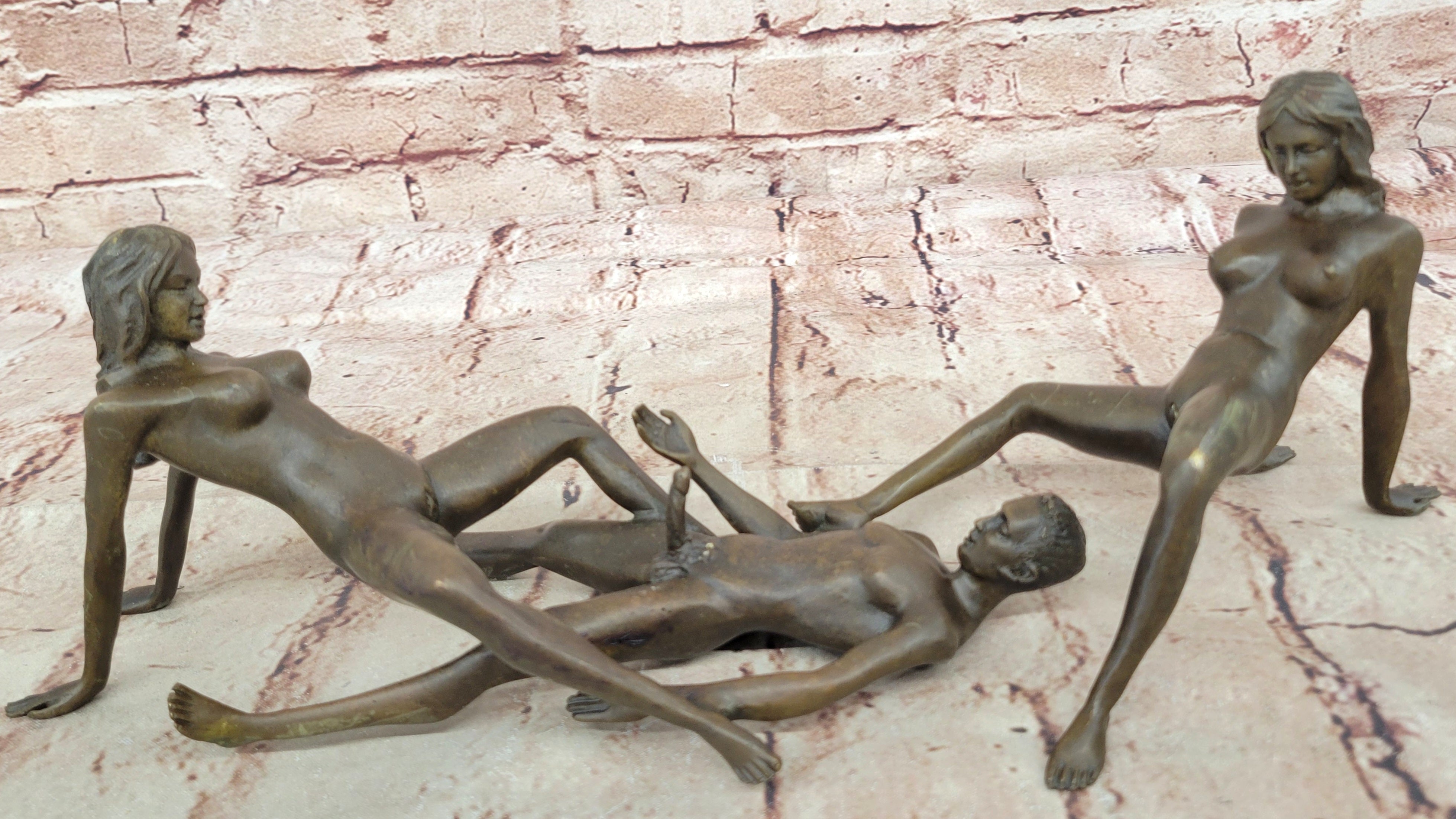 Hand Made Original Sexy Artwork 100% Real Bronze Sculpture Statue Figurine Figure