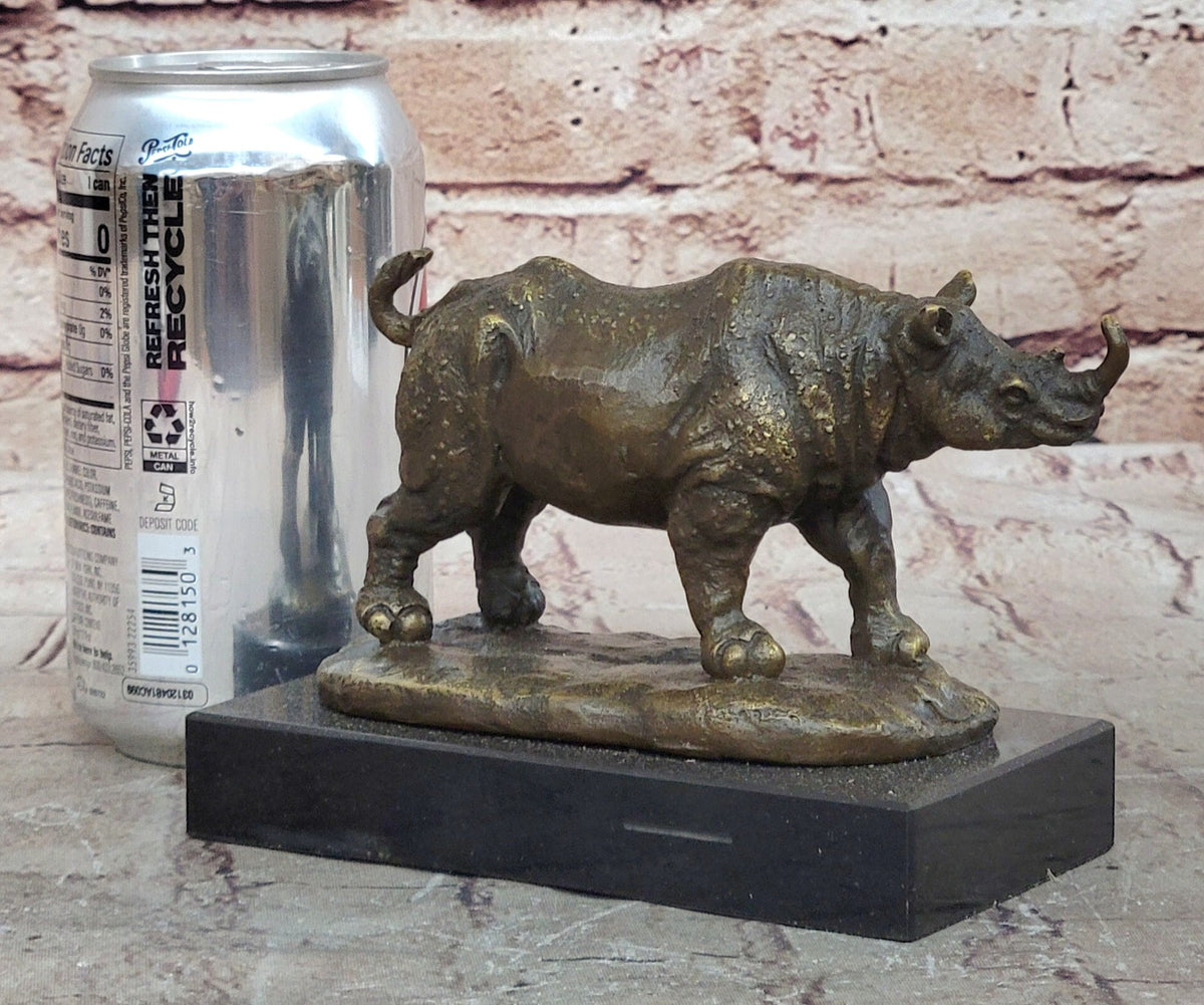 Salvador Dali Signed Rhino Bronze Statue Wildlife Sculpture Hot Cast Art Decor