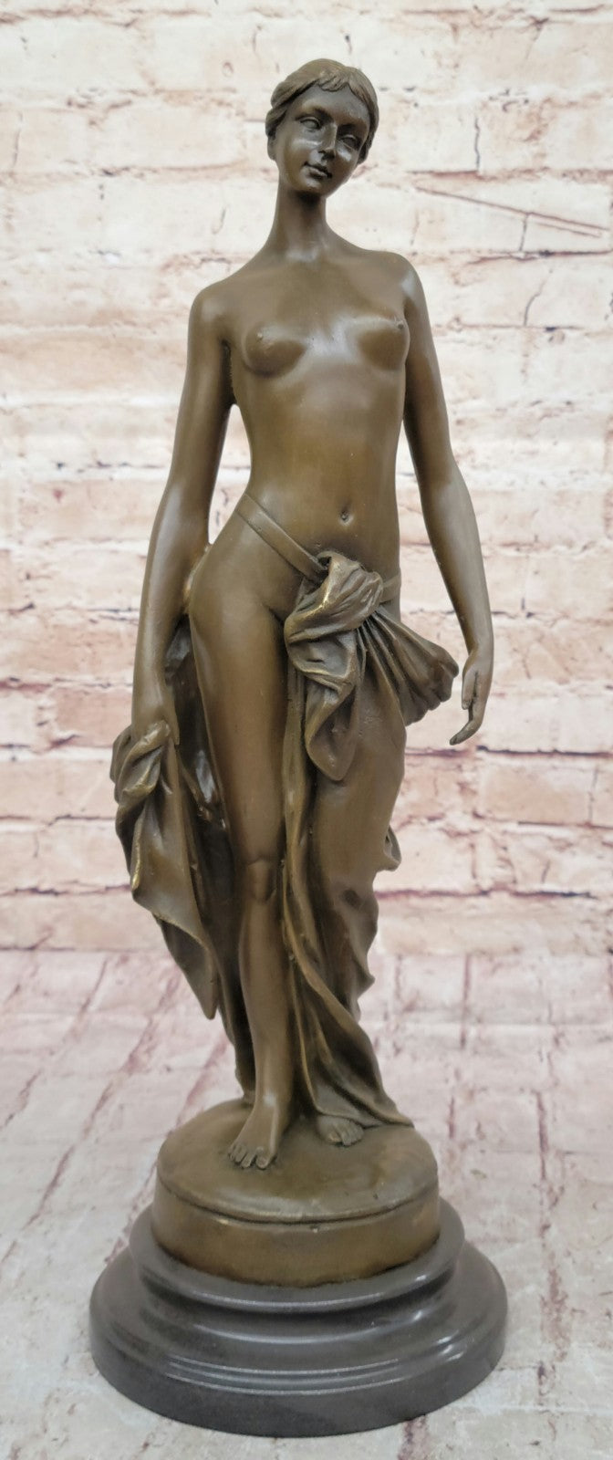 Hot Quality Nude Girl bronze Sculpture Handcrafted Statue Museum Gilt Deco Art