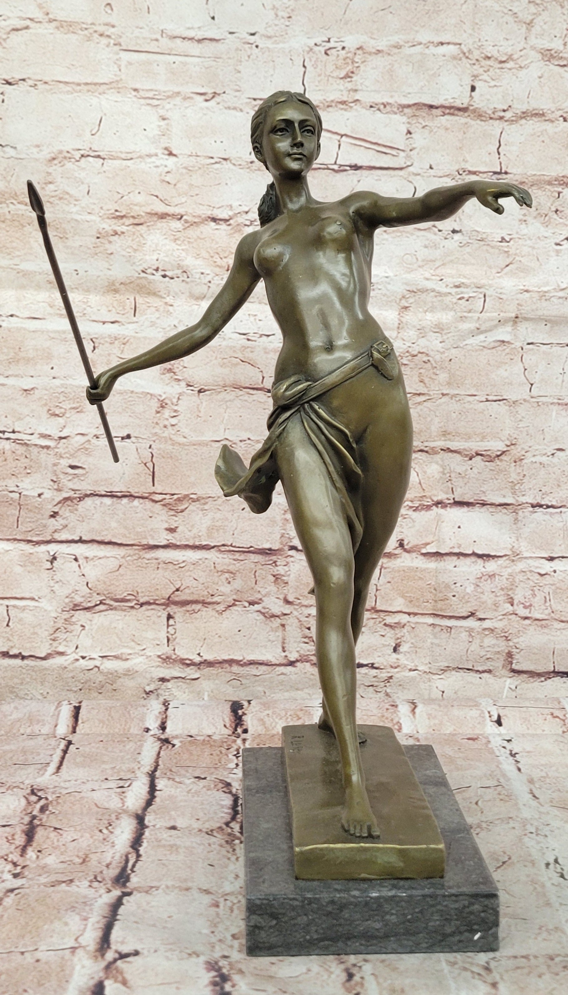 European Bronze Finery DIANA THE HUNTRESS Nude Hand Made Artwork Museum Quality
