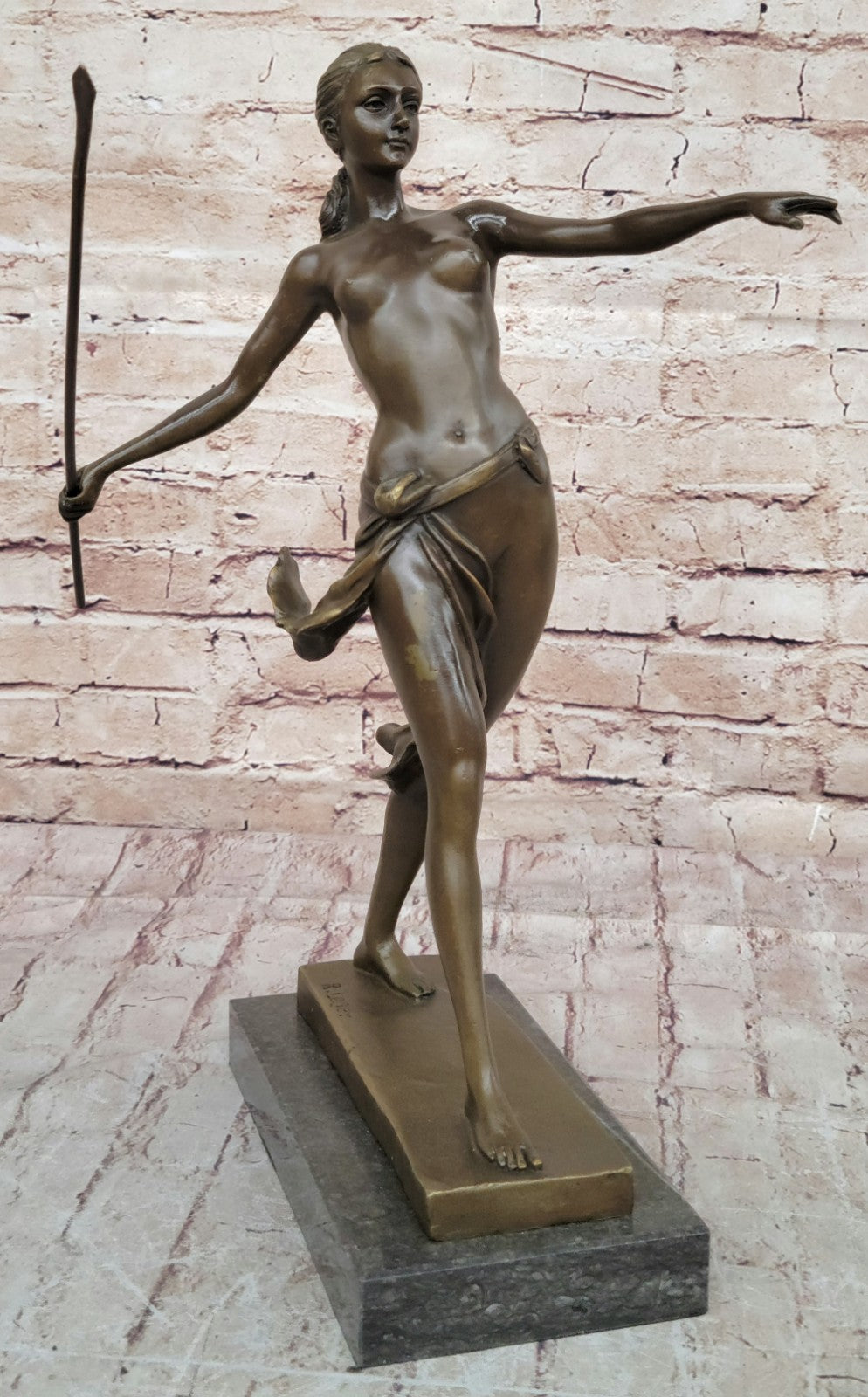 European Bronze Finery DIANA THE HUNTRESS Nude Hand Made Artwork Museum Quality