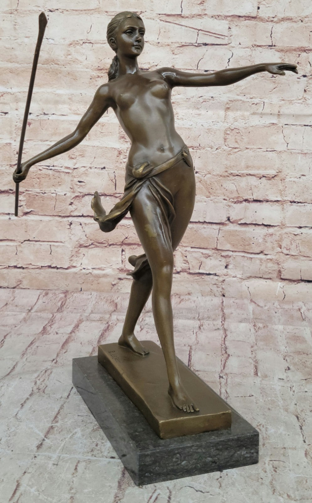 European Bronze Finery DIANA THE HUNTRESS Nude Hand Made Artwork Museum Quality