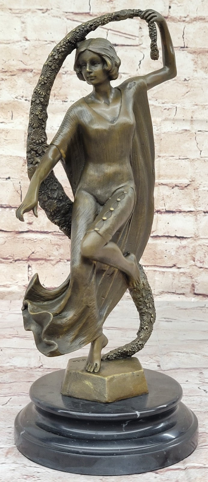 Thyrsus Dancer by Guirande: Art Deco Bronze Sculpture Detailed Classic Artwork Sale