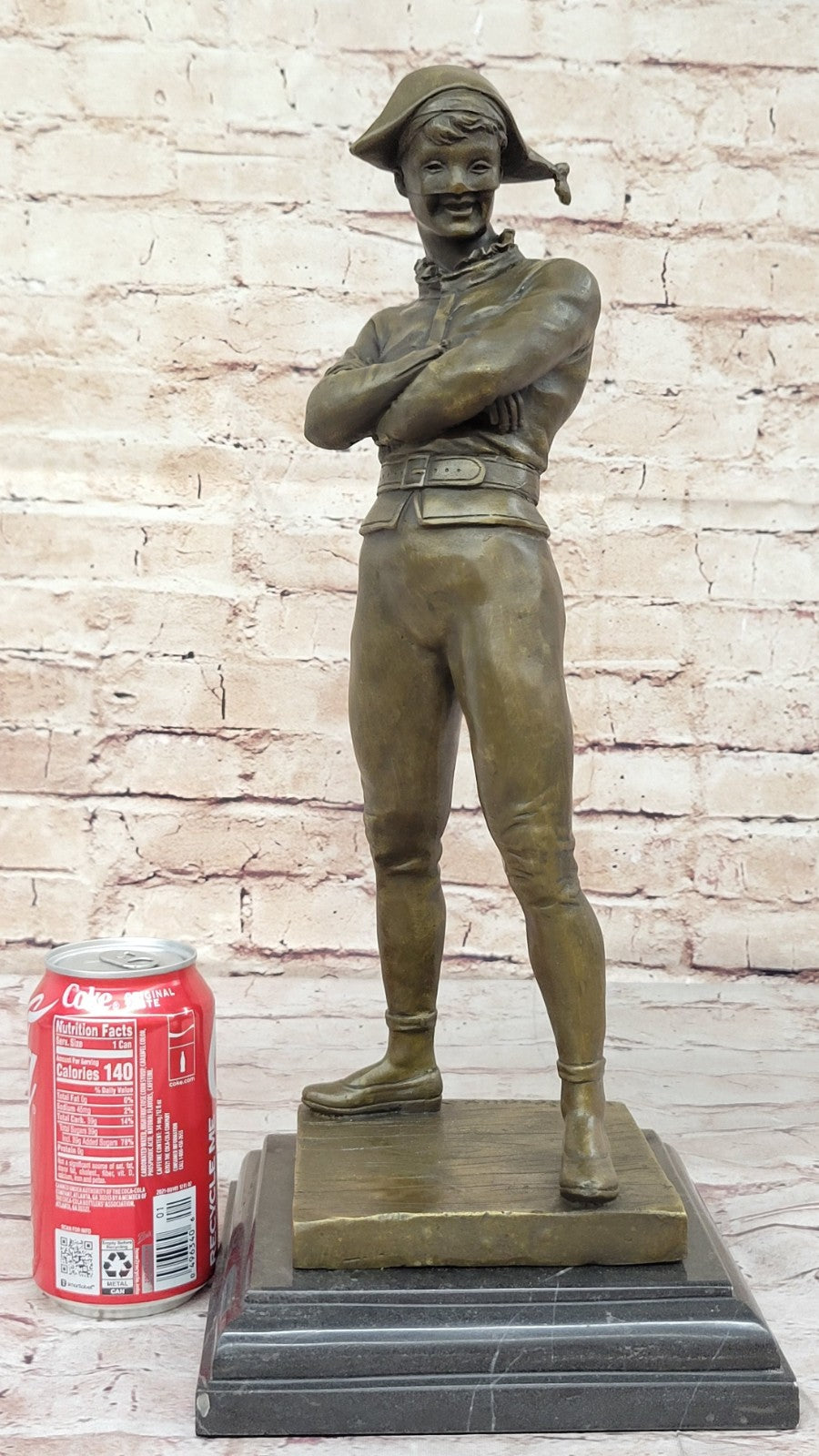 Handcrafted bronze sculpture SALE Joker Jester Harlequin Saint-Marceaux De Rene