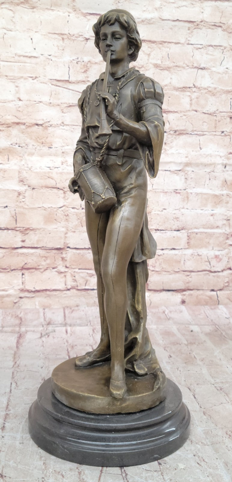 Bronze Military Statue of a Drummer in Napoleon`s Army Hot Cast Sculpture