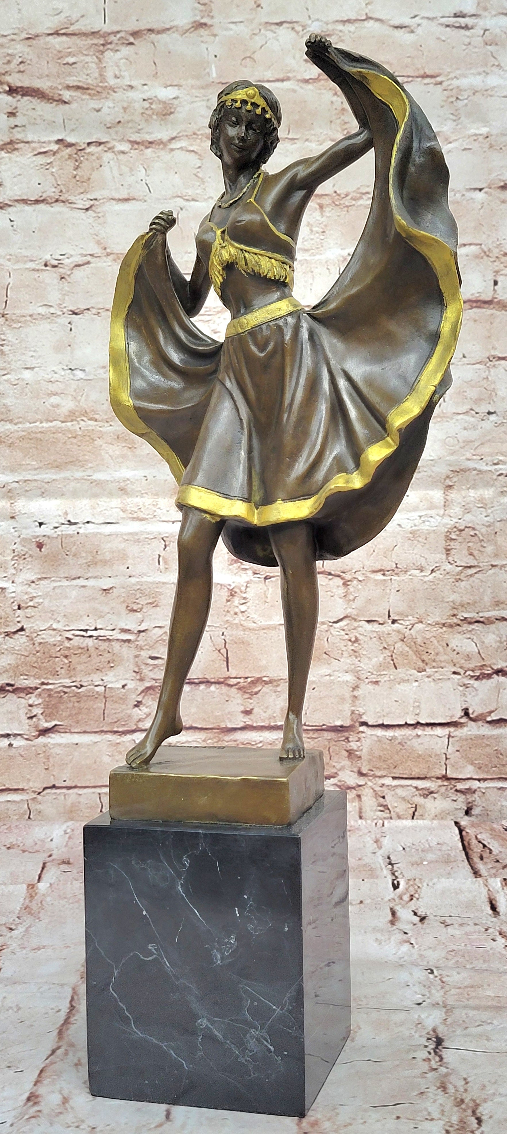 Solid custom listing Franz Bergman bronze gender Dancing Sculpture Figurine Gift