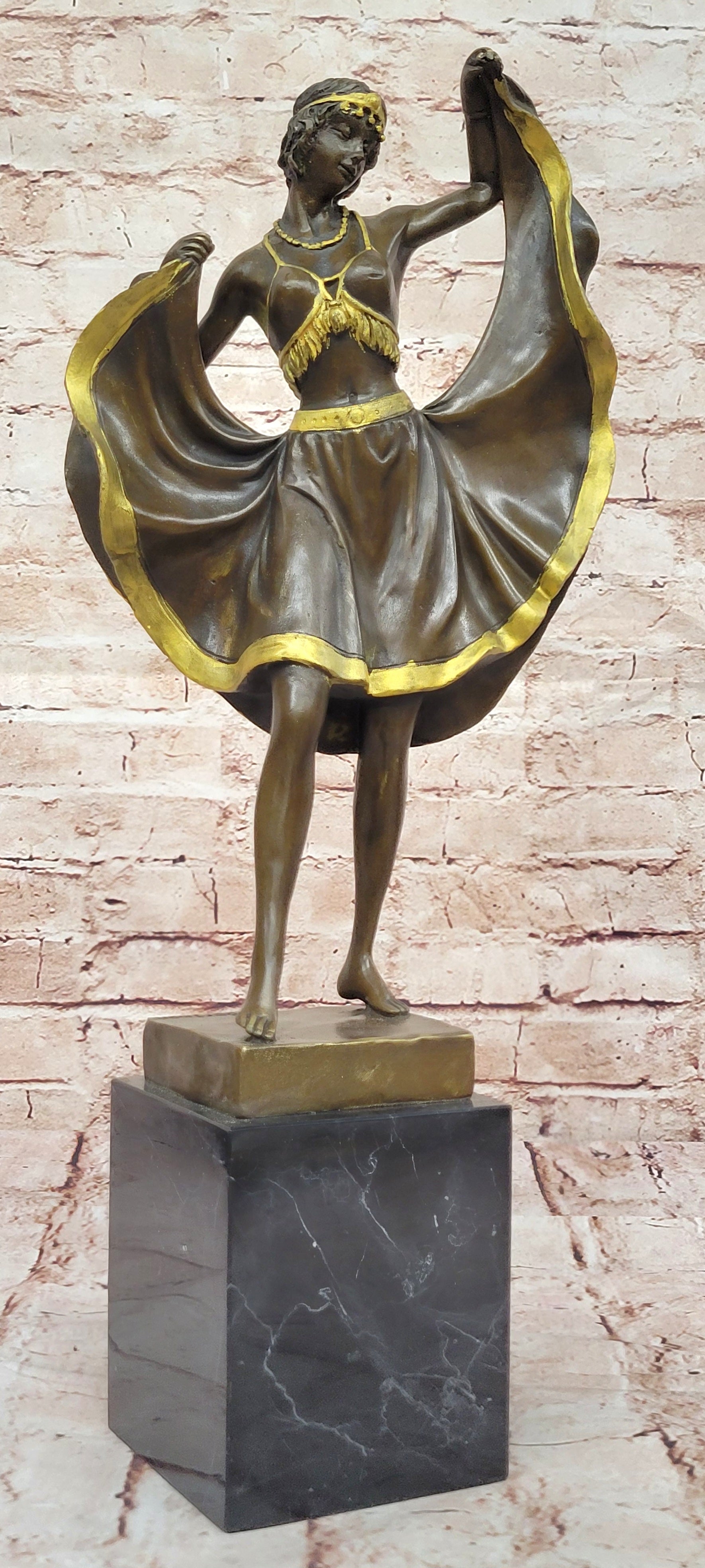 Solid custom listing Franz Bergman bronze gender Dancing Sculpture Figurine Gift