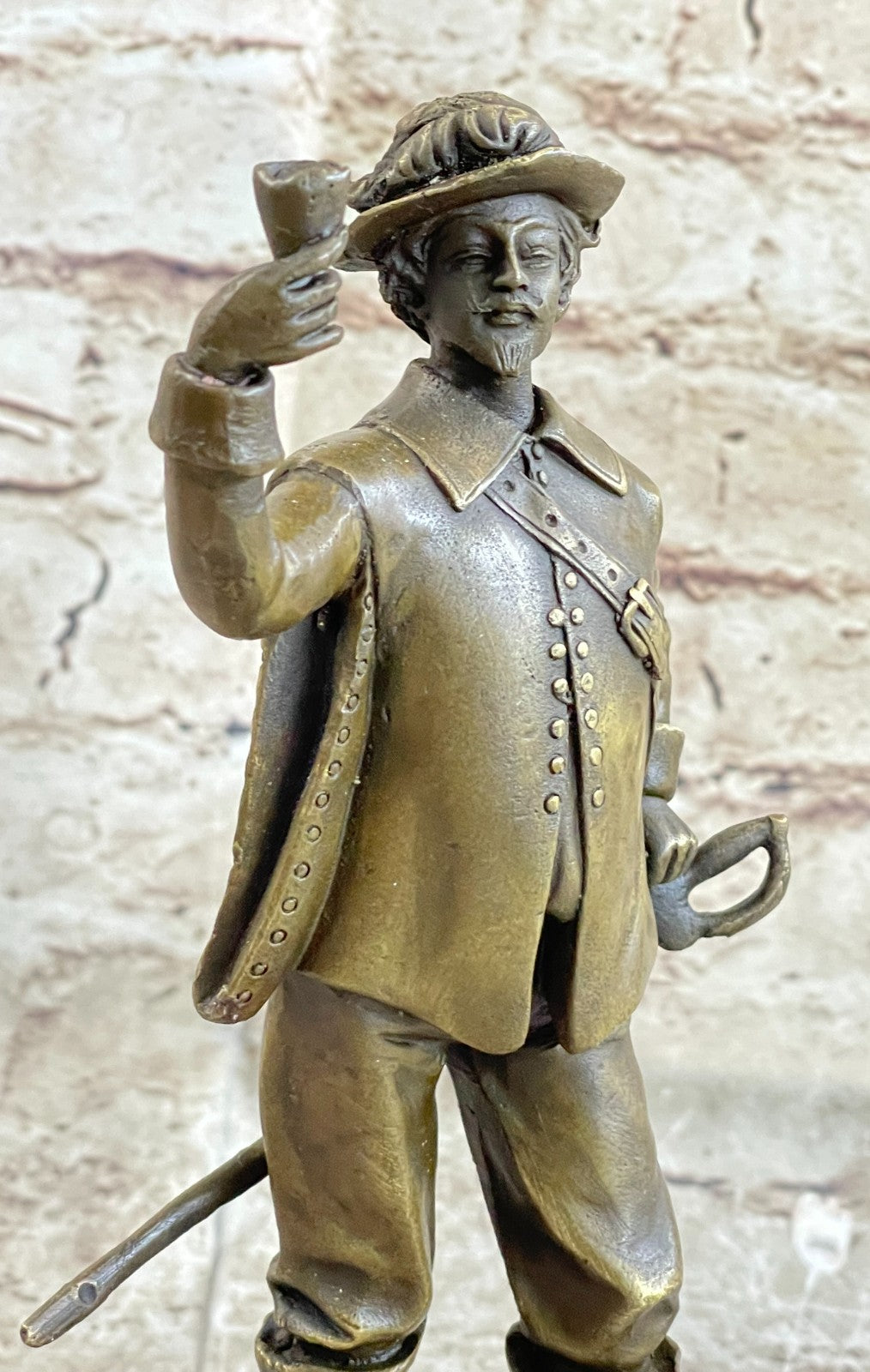 Hot Cast Cavalier with Sword Bronze Sculpture Marble Figurine Statue Figure