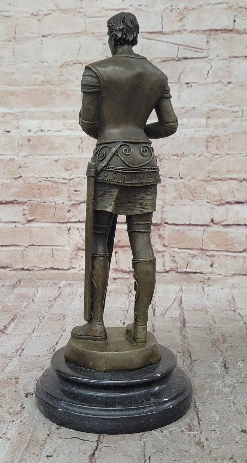 Portuguese Bronze Sculpture Knight in Armor by R. Bouillot Handcrafted Figurine