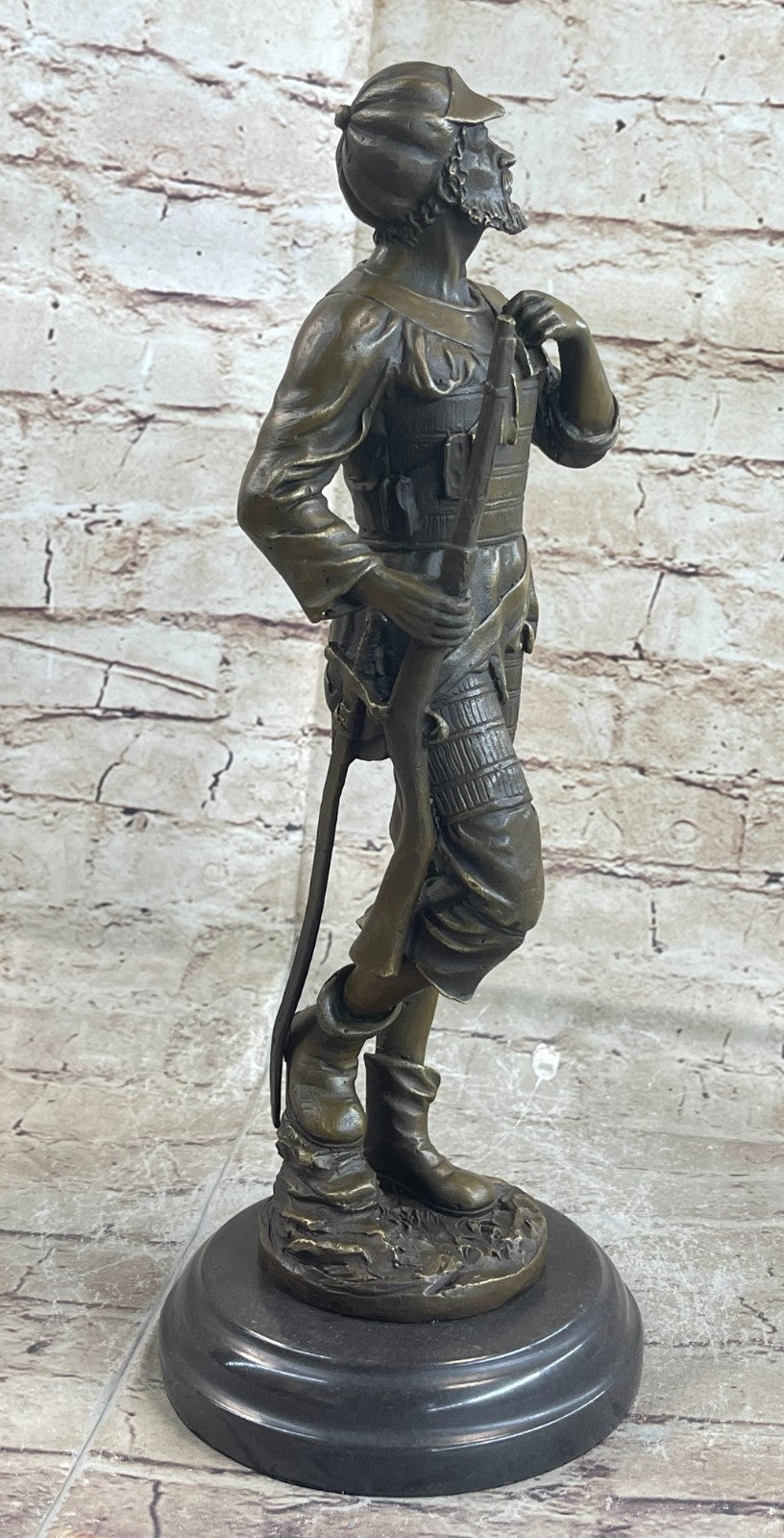 Bronze Sculpture Made By Lost Wax Method European Warrior Soldier Hand Made Stat