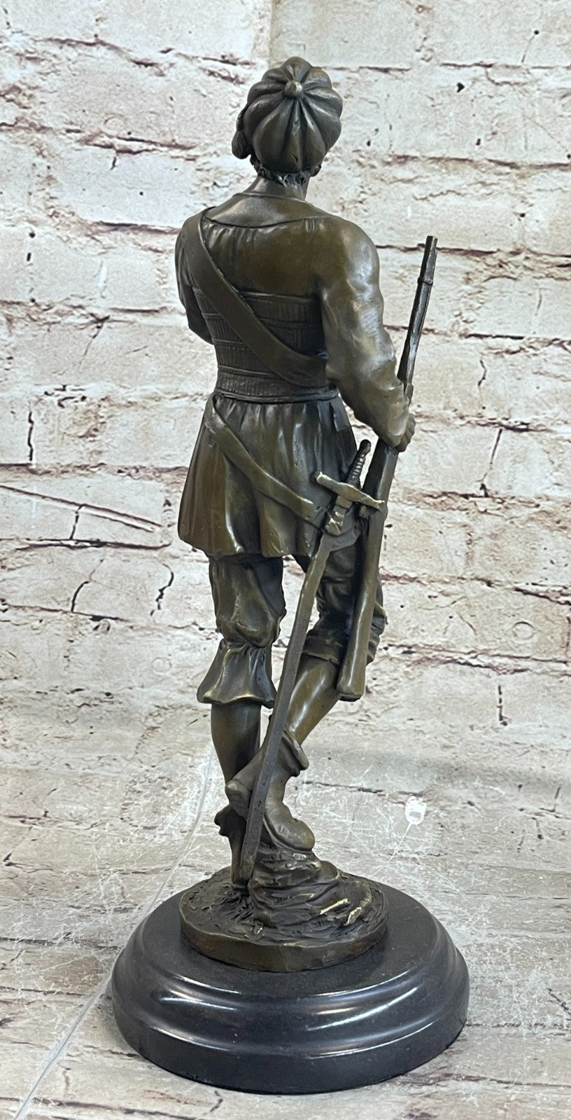 Bronze Sculpture Made By Lost Wax Method European Warrior Soldier Hand Made Stat