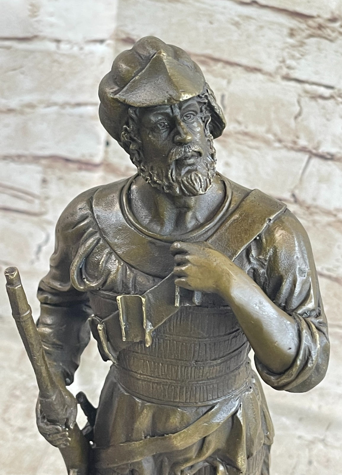 Bronze Sculpture Made By Lost Wax Method European Warrior Soldier Hand Made Stat