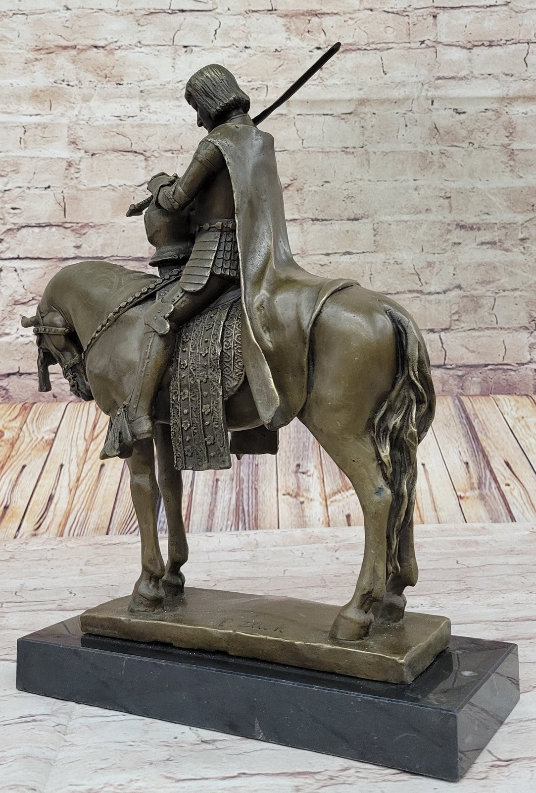 Bronze Sculpture of King Arthur Legendary British Leader Collectible Home Design