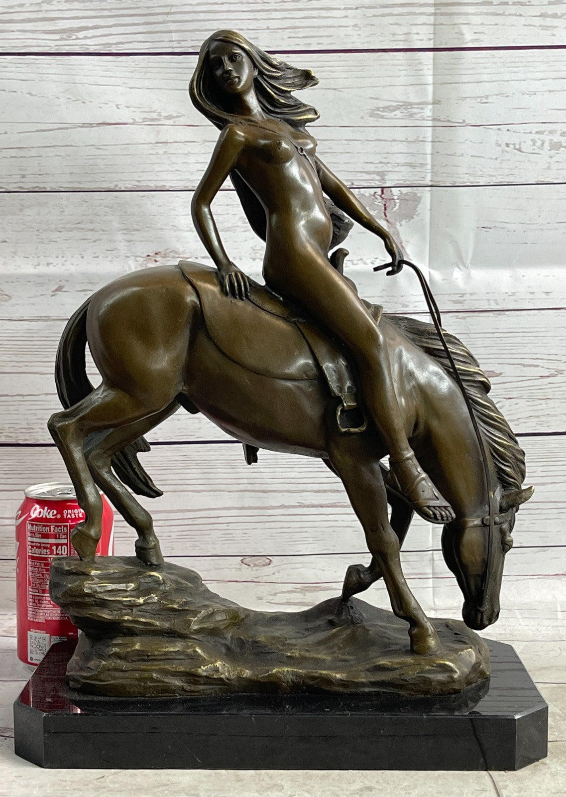 Bronze Sculpture Collectible Masterpiece of Lady Godiva Hot Cast Figurine Figure