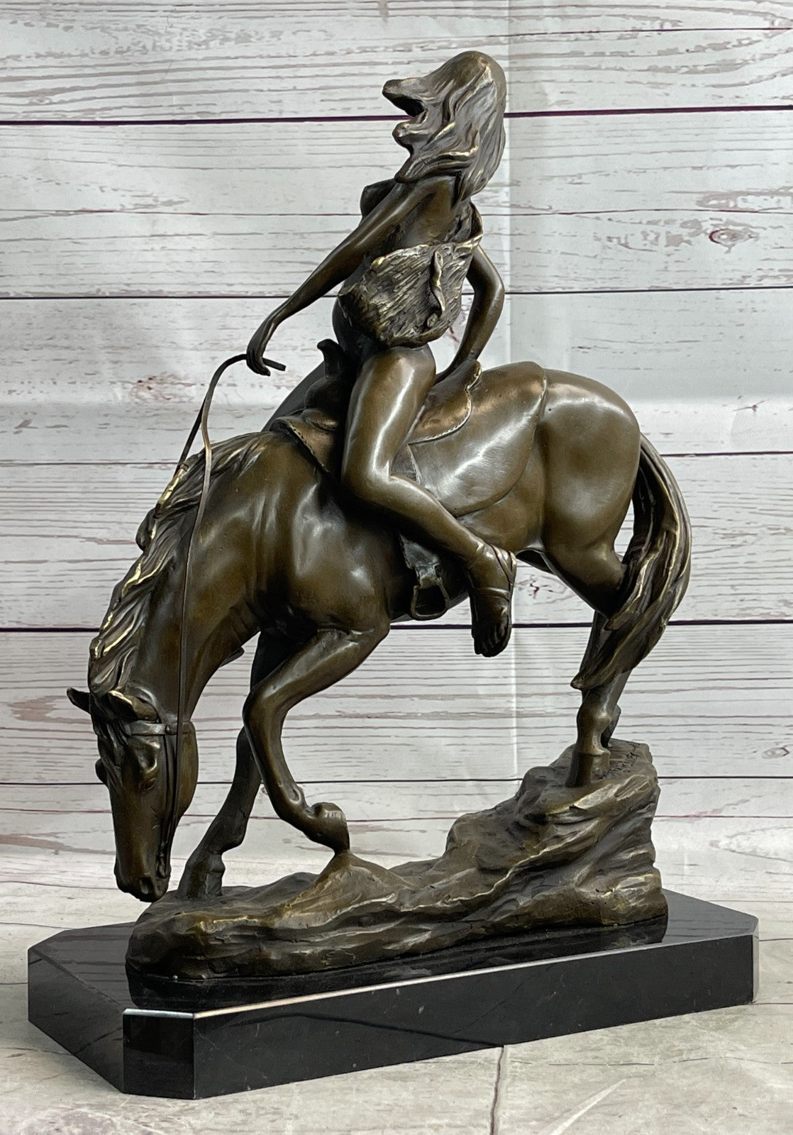 Bronze Sculpture Collectible Masterpiece of Lady Godiva Hot Cast Figurine Figure