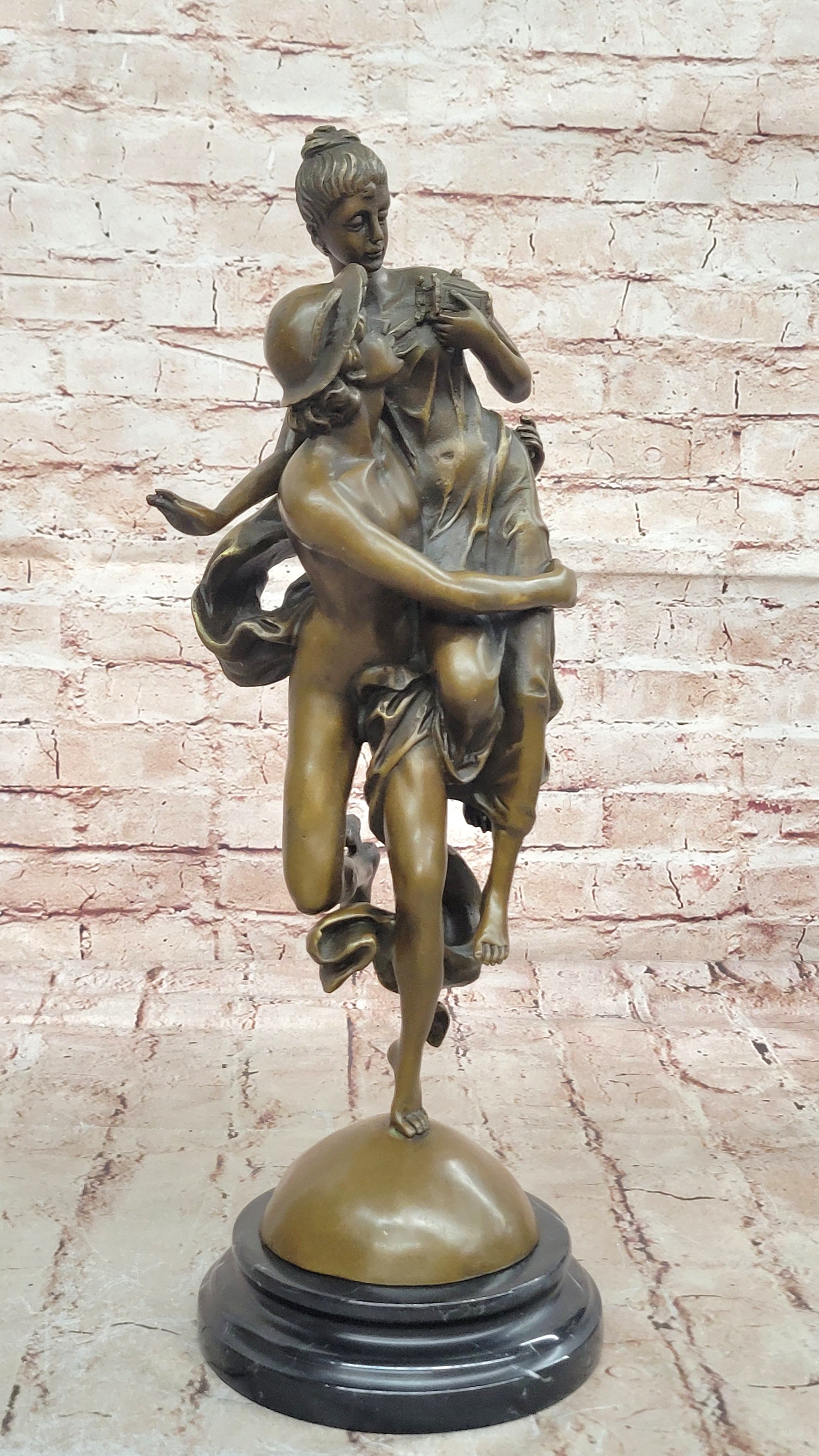 Handcrafted bronze sculpture SALE Pandor And Mercury Flying Hermes Of Rendition
