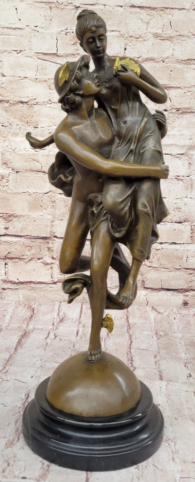 Handcrafted bronze sculpture SALE Marble Mercury Flying With Box Pandora Large