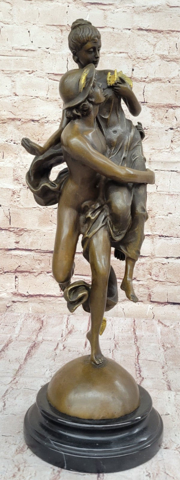 Handcrafted bronze sculpture SALE Marble Mercury Flying With Box Pandora Large